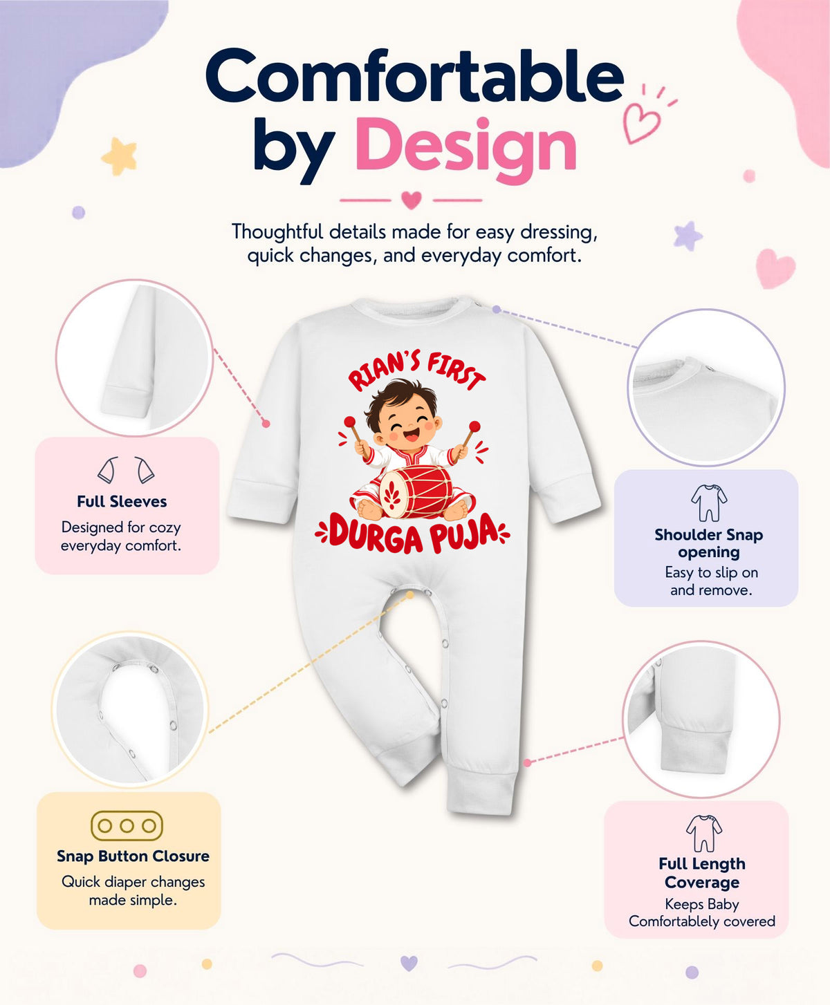 Yes | My First Durga Puja - Jumpsuit