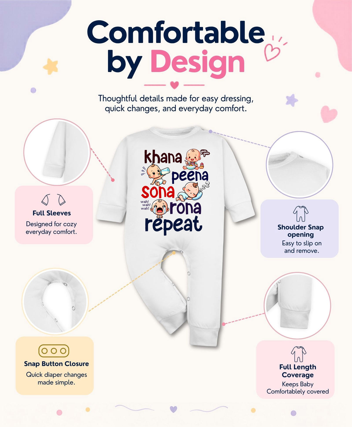 No | Khana Peena Sona Repeat Quirky - Jumpsuit
