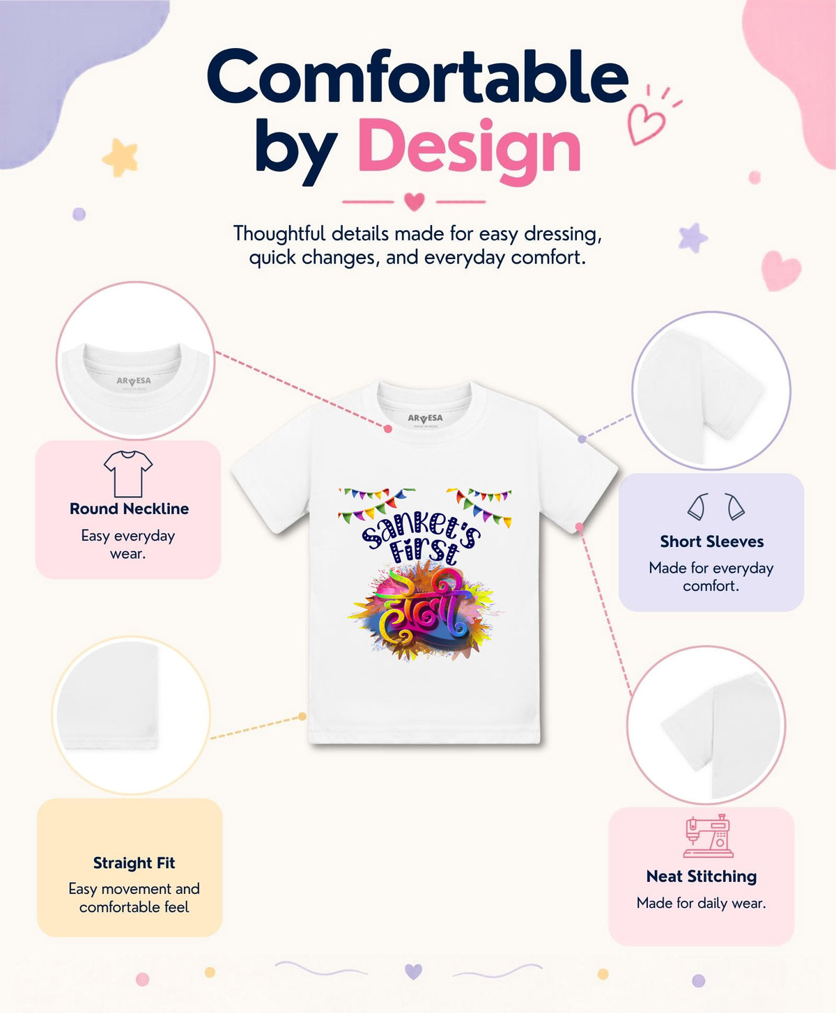 Yes | My First Holi - T-shirt