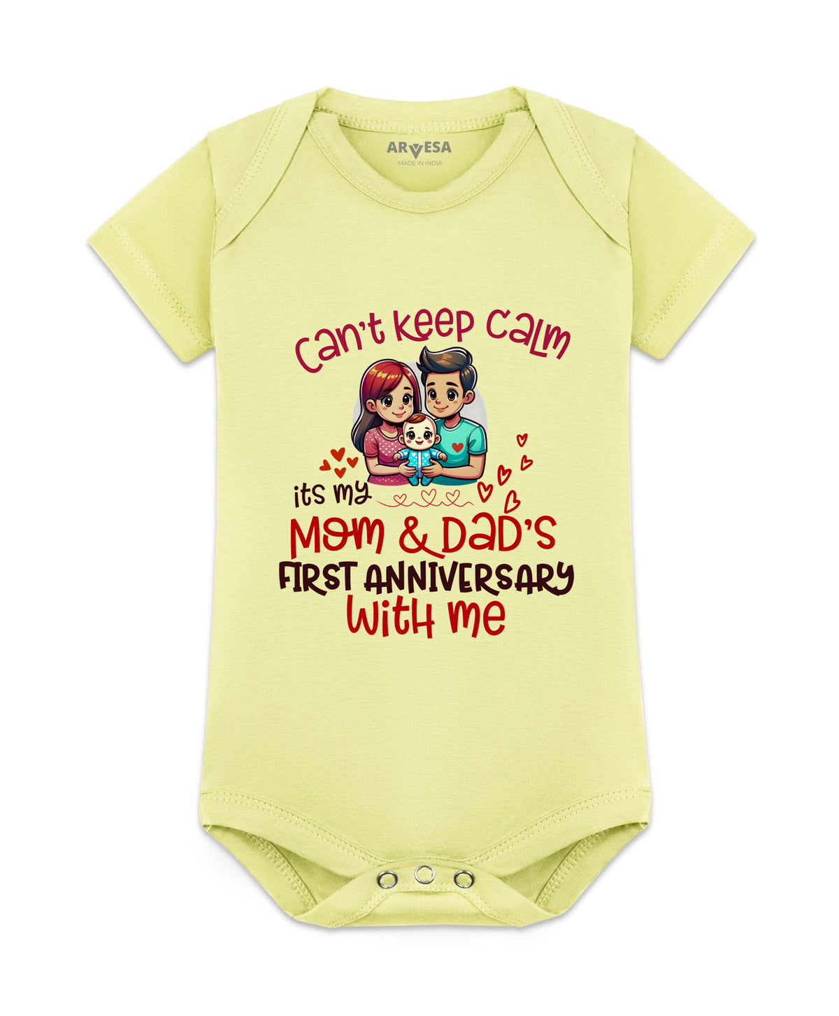 No | First Anniversary With Mom And Dad Mom Dad Anniversary - Romper