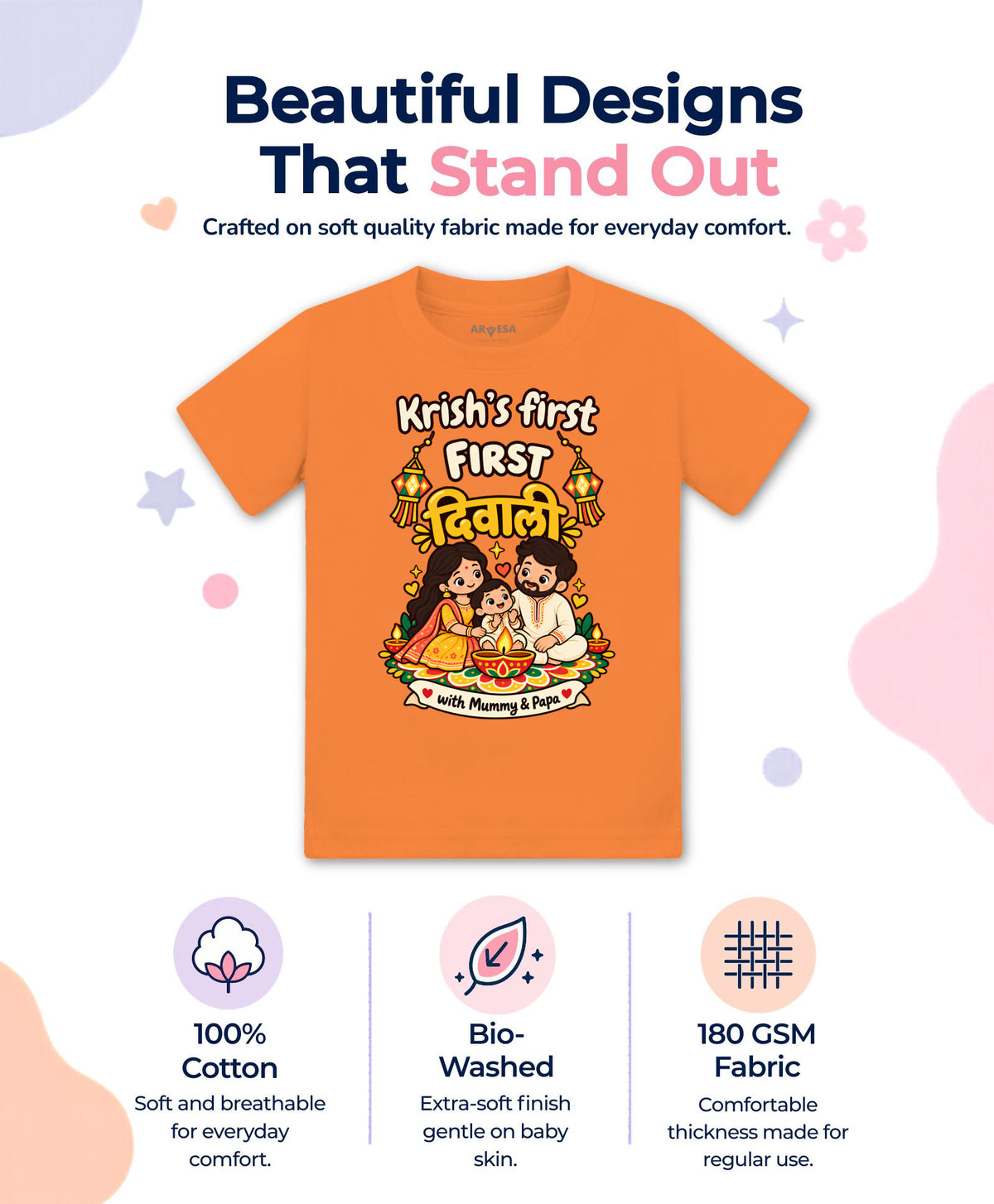 Yes | My First Diwali With Mummy & Papa - T-shirt