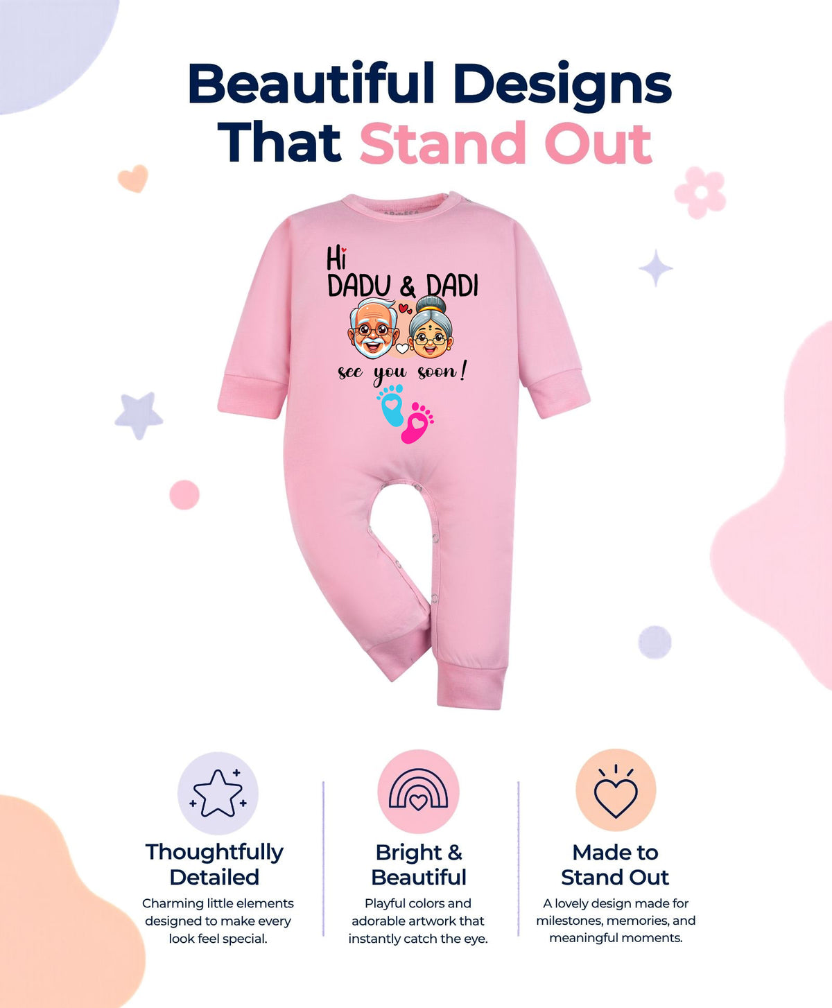Hi Dadu & Dadi See You Soon Pregnancy Announcement - Jumpsuit
