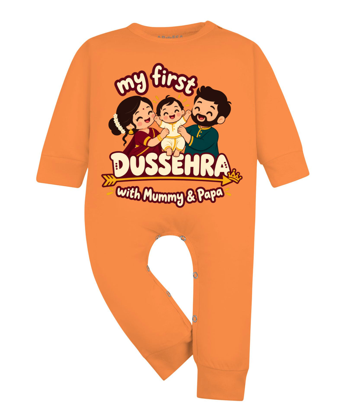 No | My First Dussehra with Mummy & Papa - Jumpsuit
