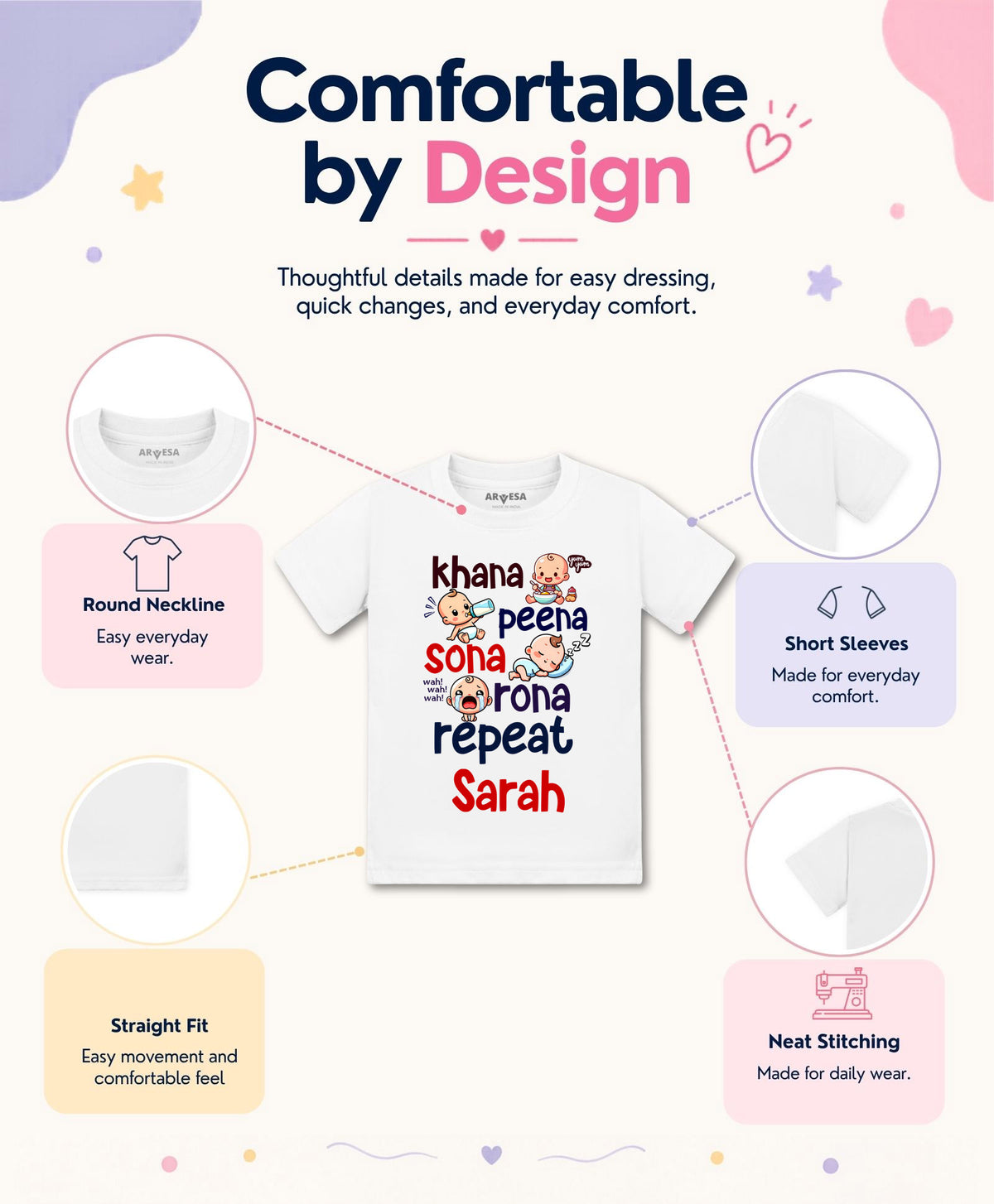 Yes | Khana Peena Sona Repeat Quirky - T-shirt