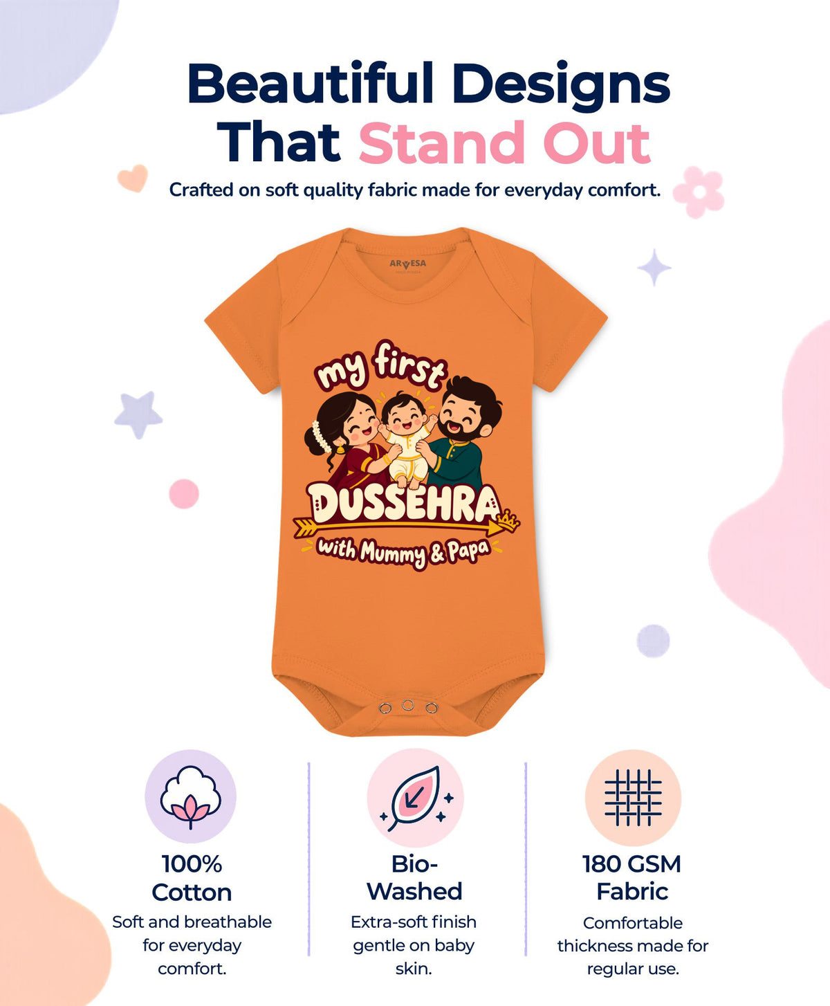 No | My First Dussehra with Mummy & Papa - Romper