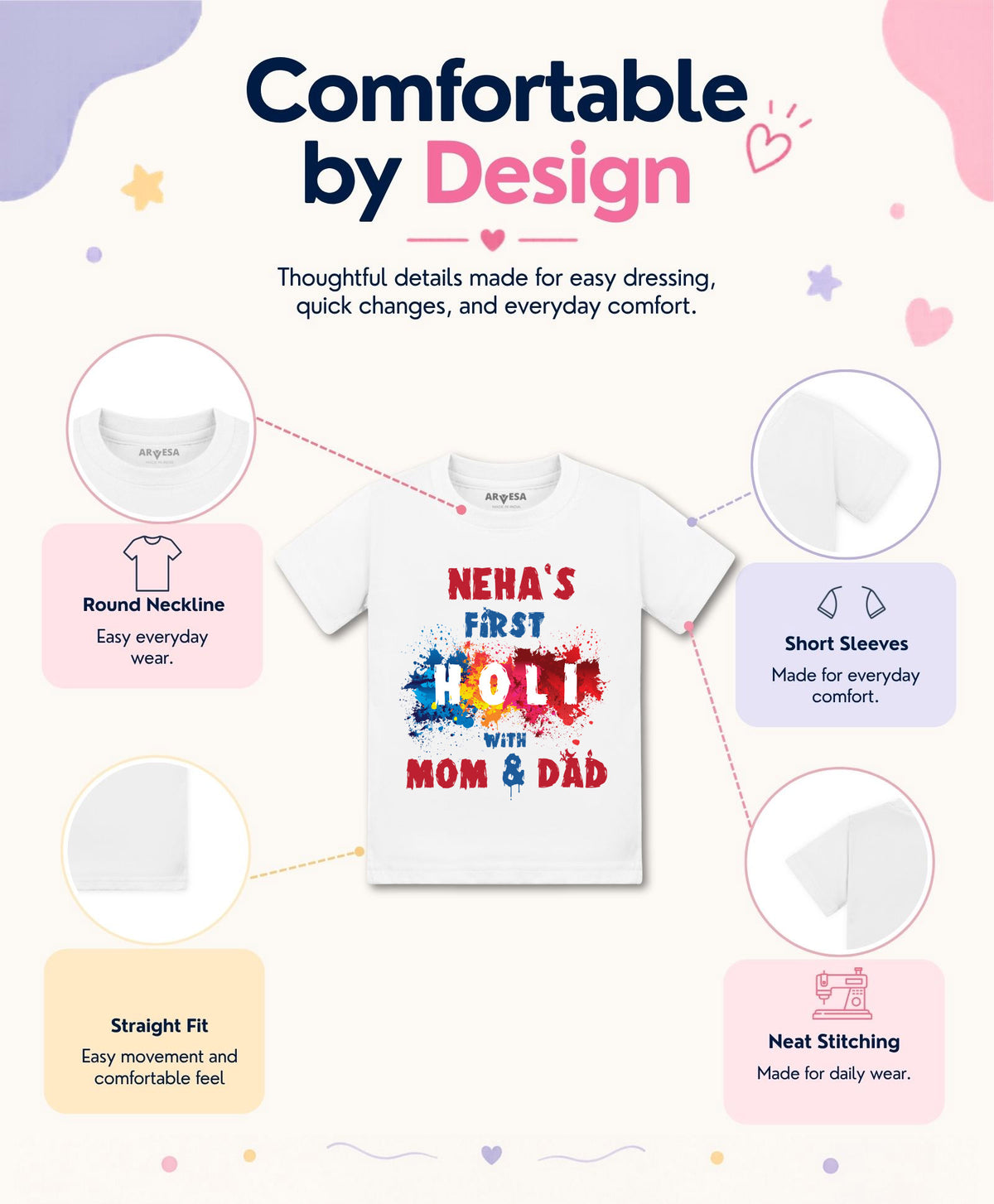 Yes | My First Holi with Mom & Dad - T-shirt
