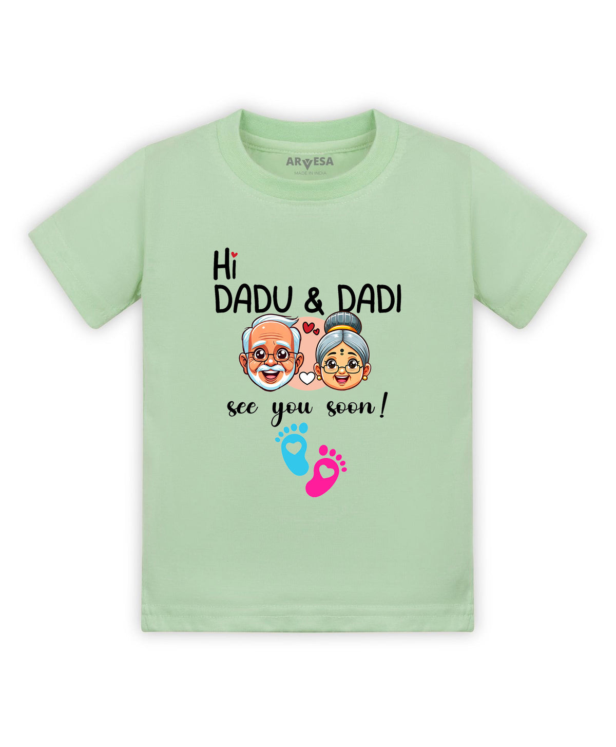 Hi Dadu & Dadi See You Soon Pregnancy Announcement - T-shirt