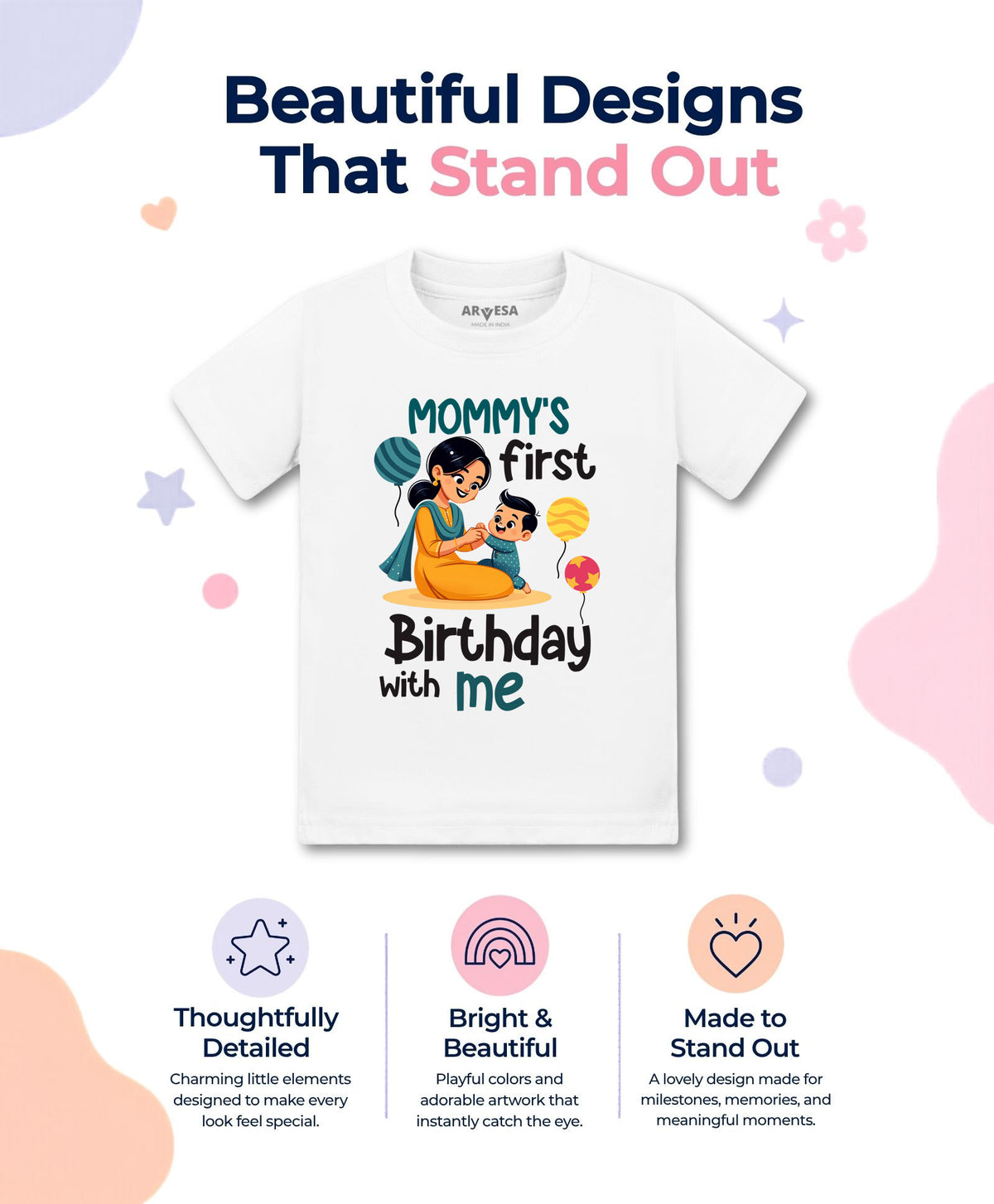 No | Mommy First Birthday With Me Mom Birthday - T-shirt