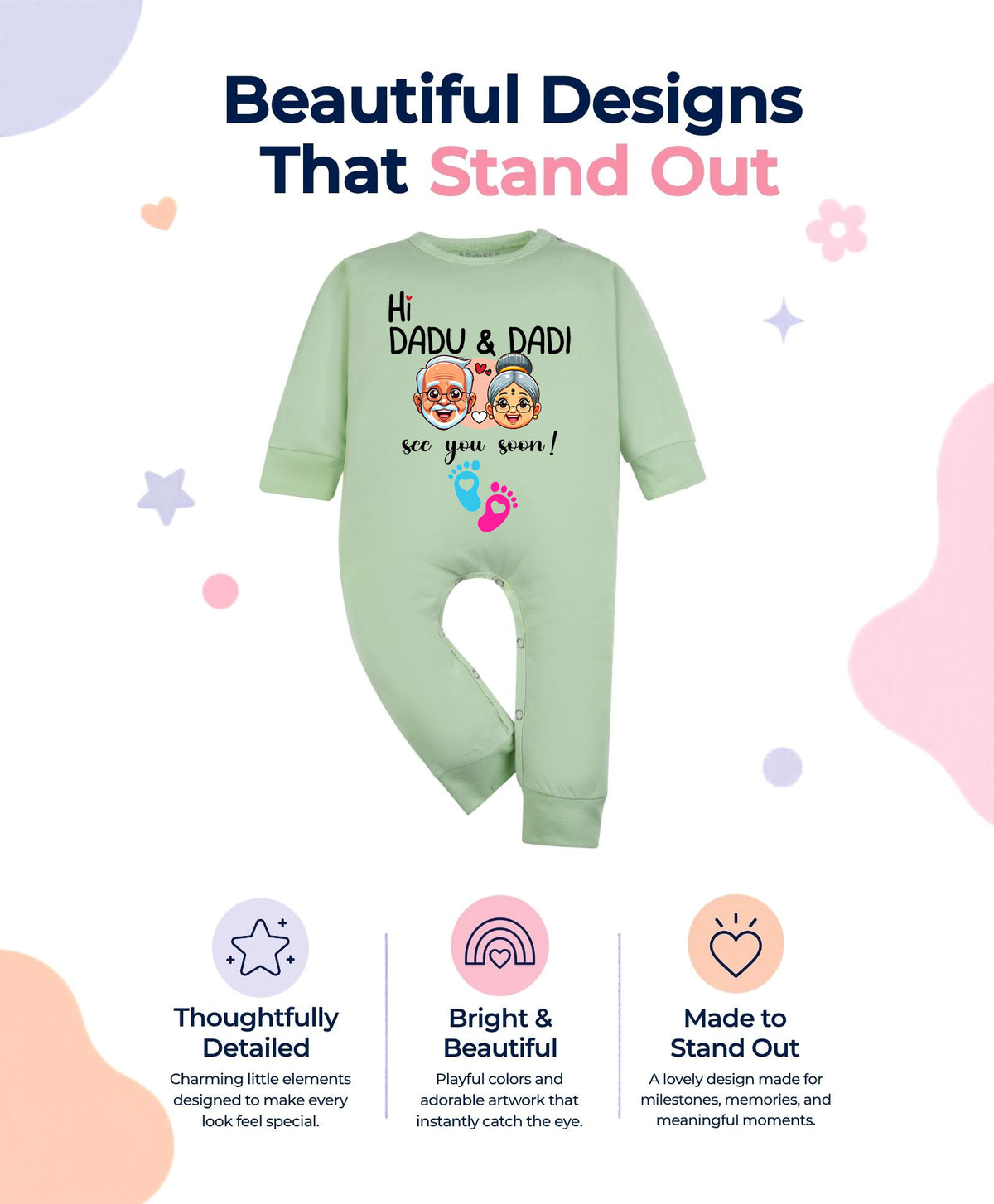Hi Dadu & Dadi See You Soon Pregnancy Announcement - Jumpsuit