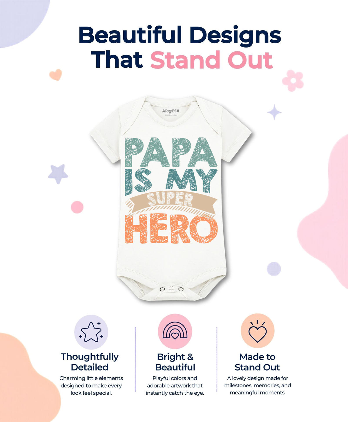 No | Papa Is My Super Hero Dad - Romper