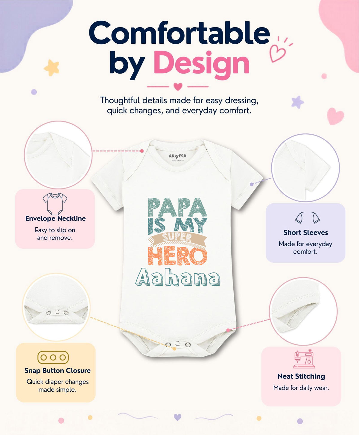 Yes | Papa Is My Super Hero Dad - Romper