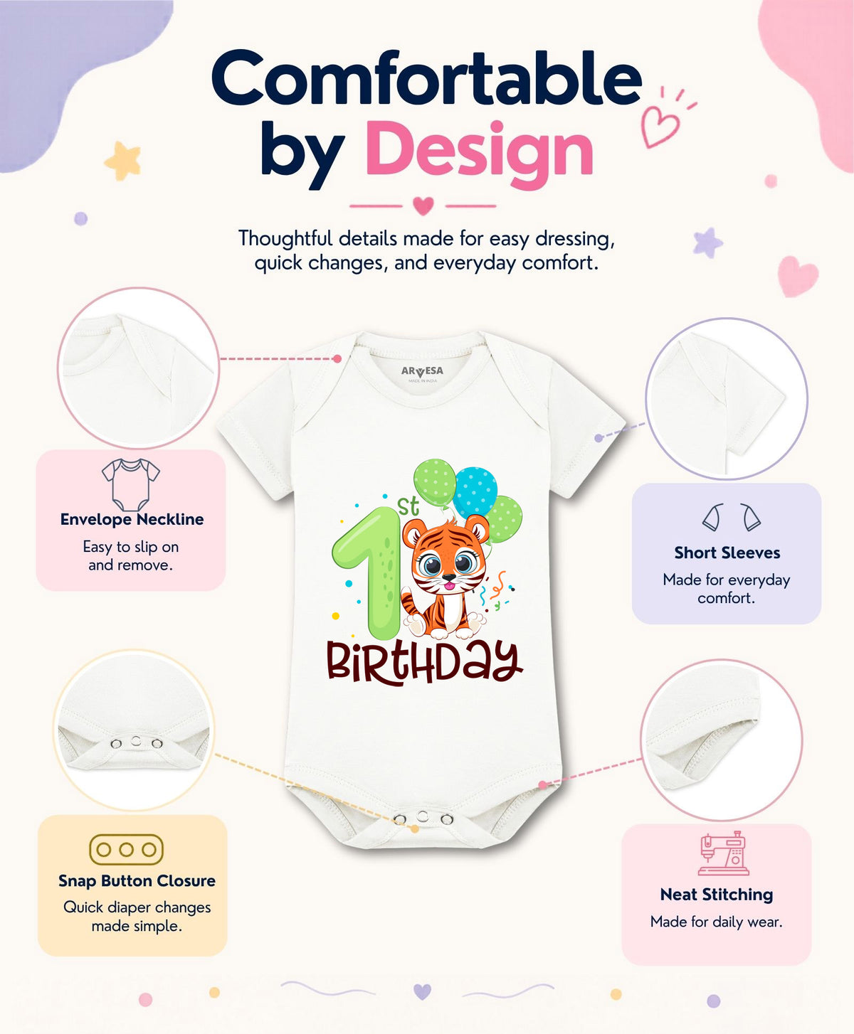 No | One Year Birthday - Romper