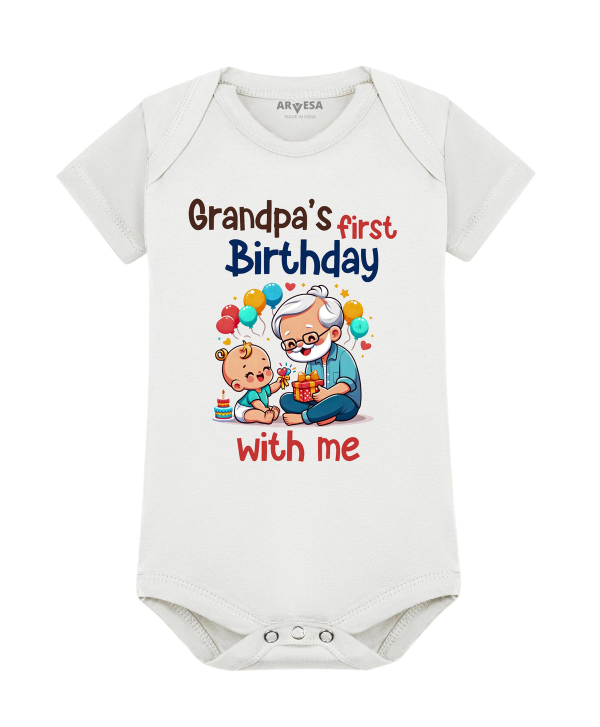 No | Grandpa's First Firthday With Me Family Birthday - Romper