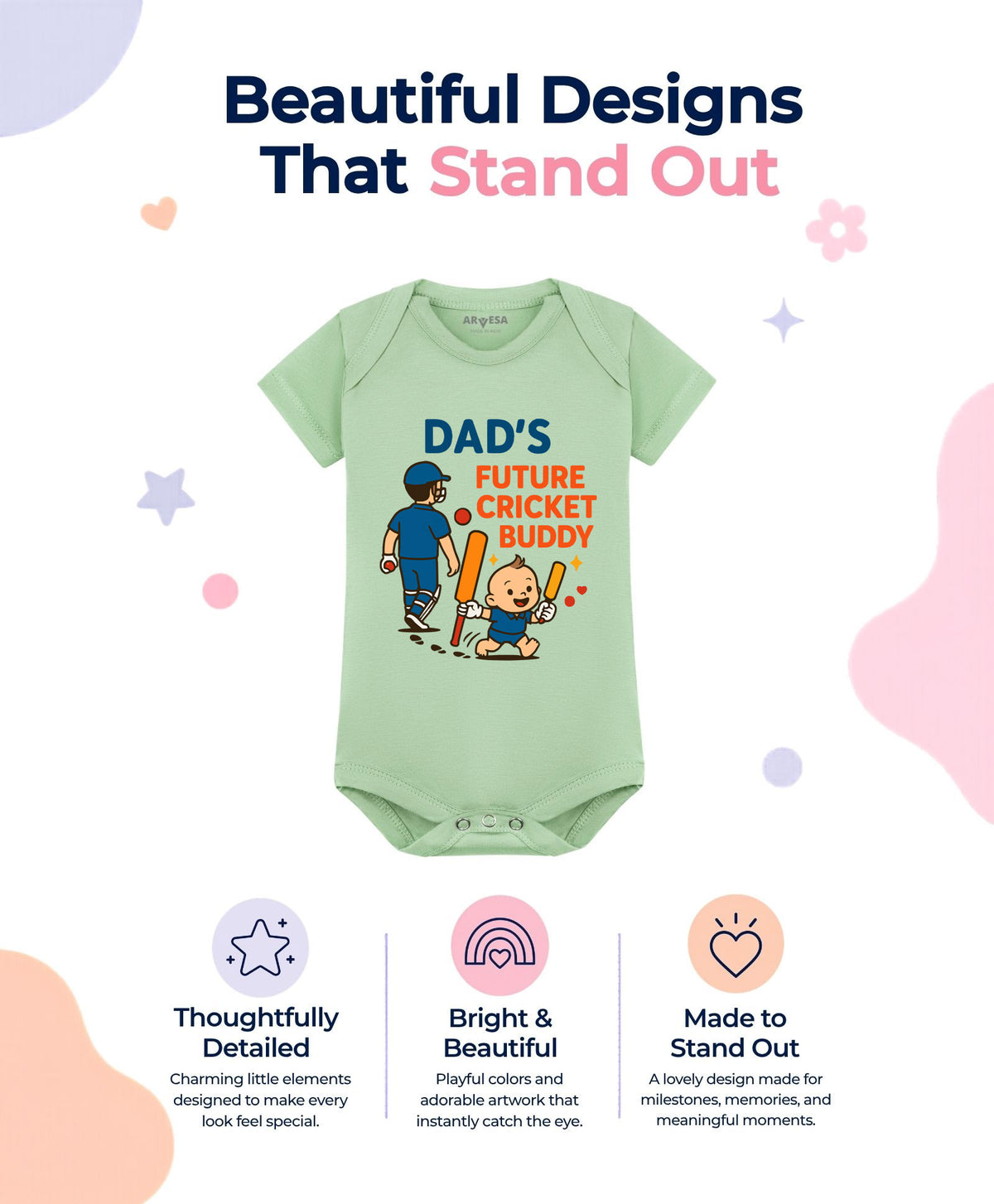No | Dad's Future Cricket Buddy - Romper