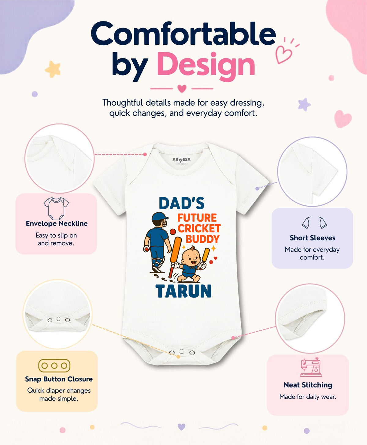 Yes | Dad's Future Cricket Buddy - Romper