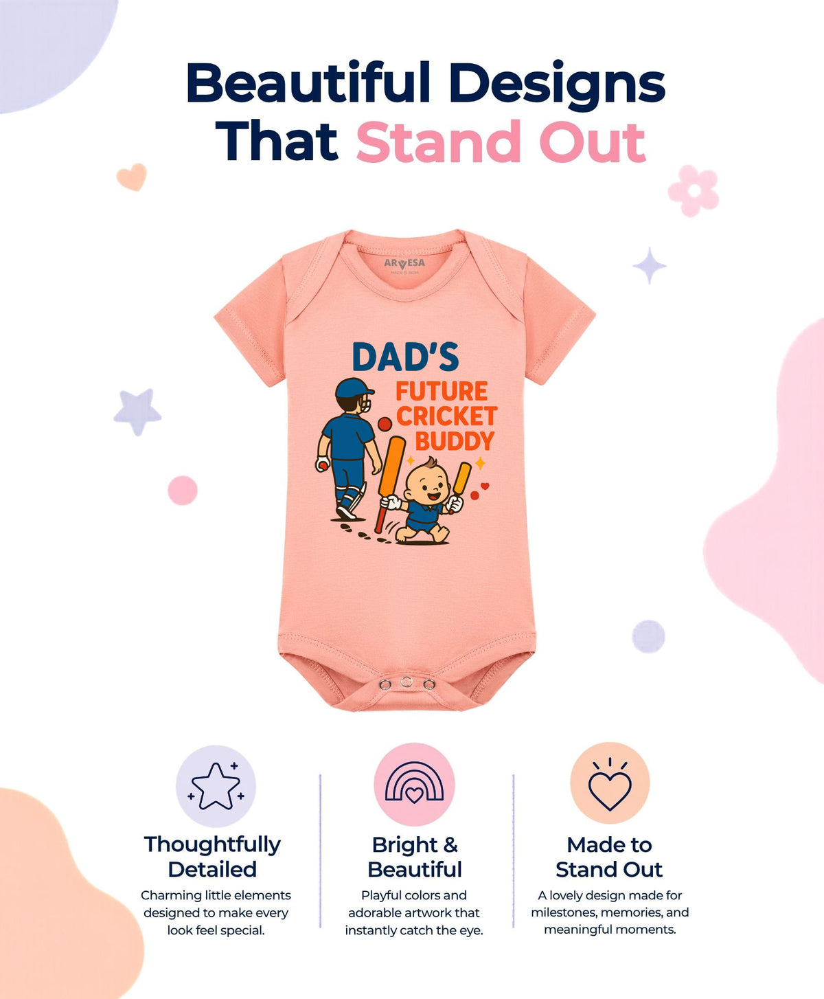No | Dad's Future Cricket Buddy - Romper