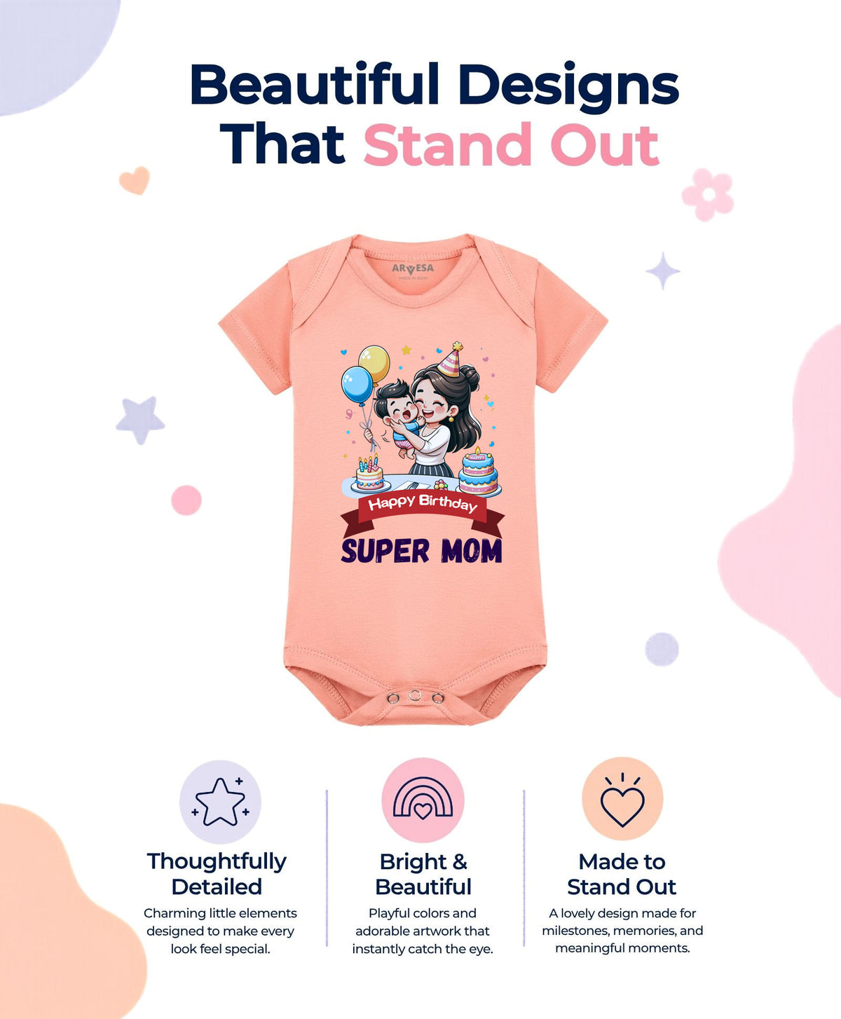 No | Happy Birthday Super Mom Mom Birthday - Romper