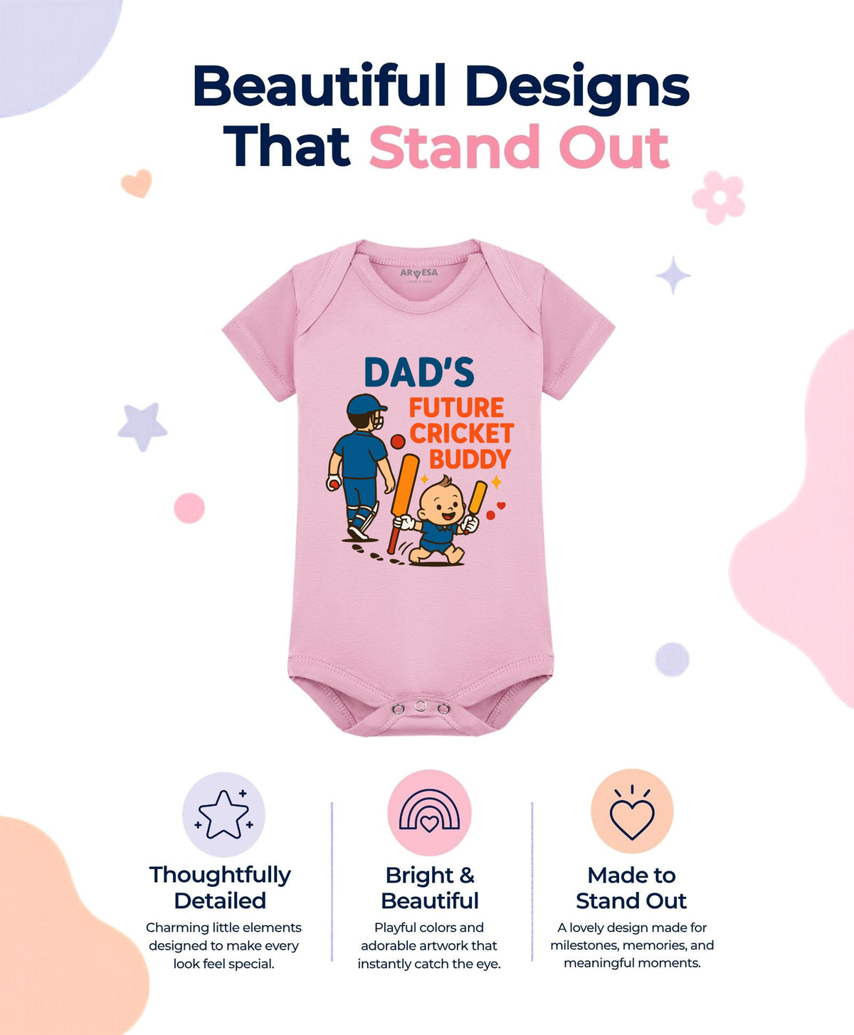 No | Dad's Future Cricket Buddy - Romper