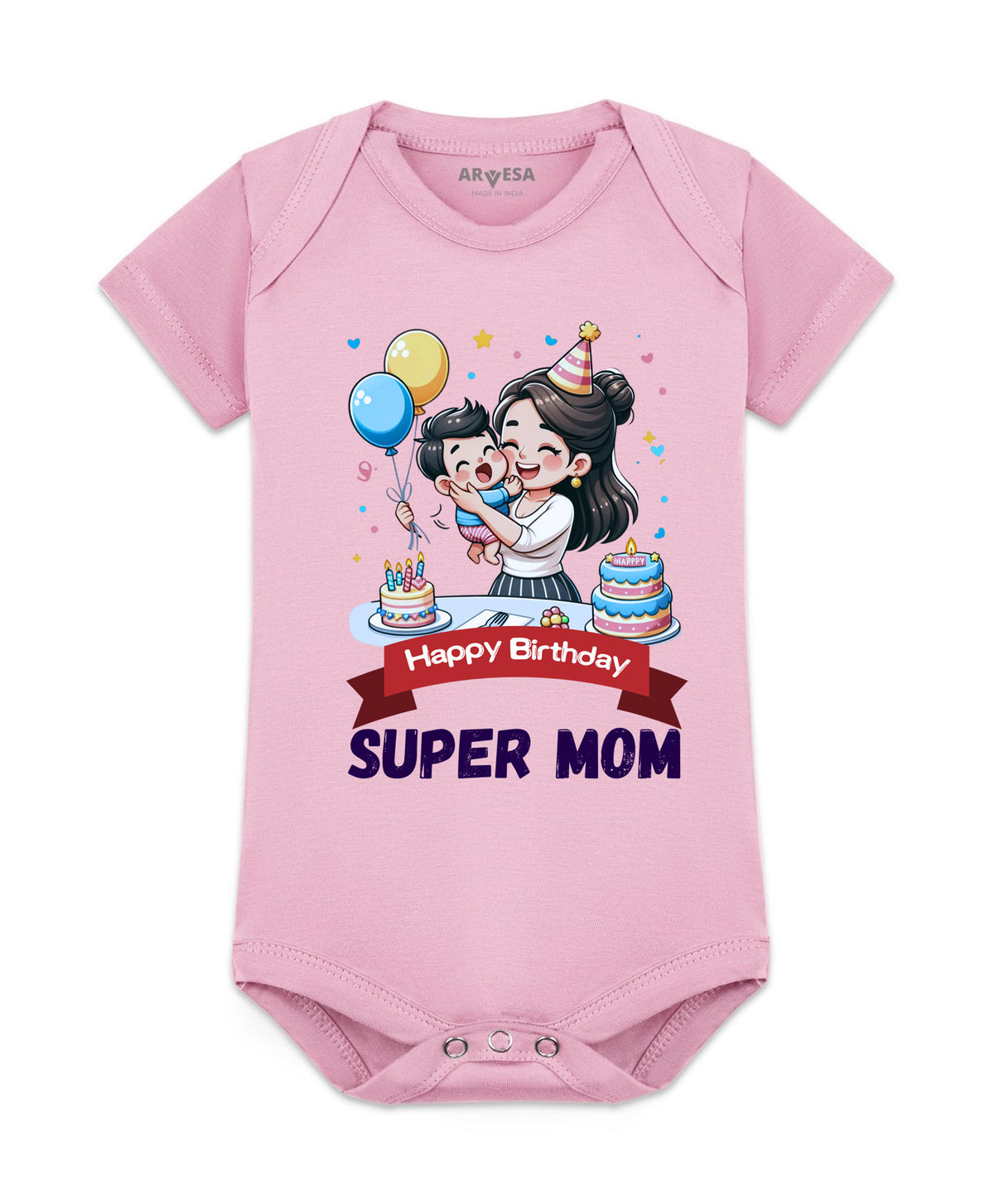 No | Happy Birthday Super Mom Mom Birthday - Romper