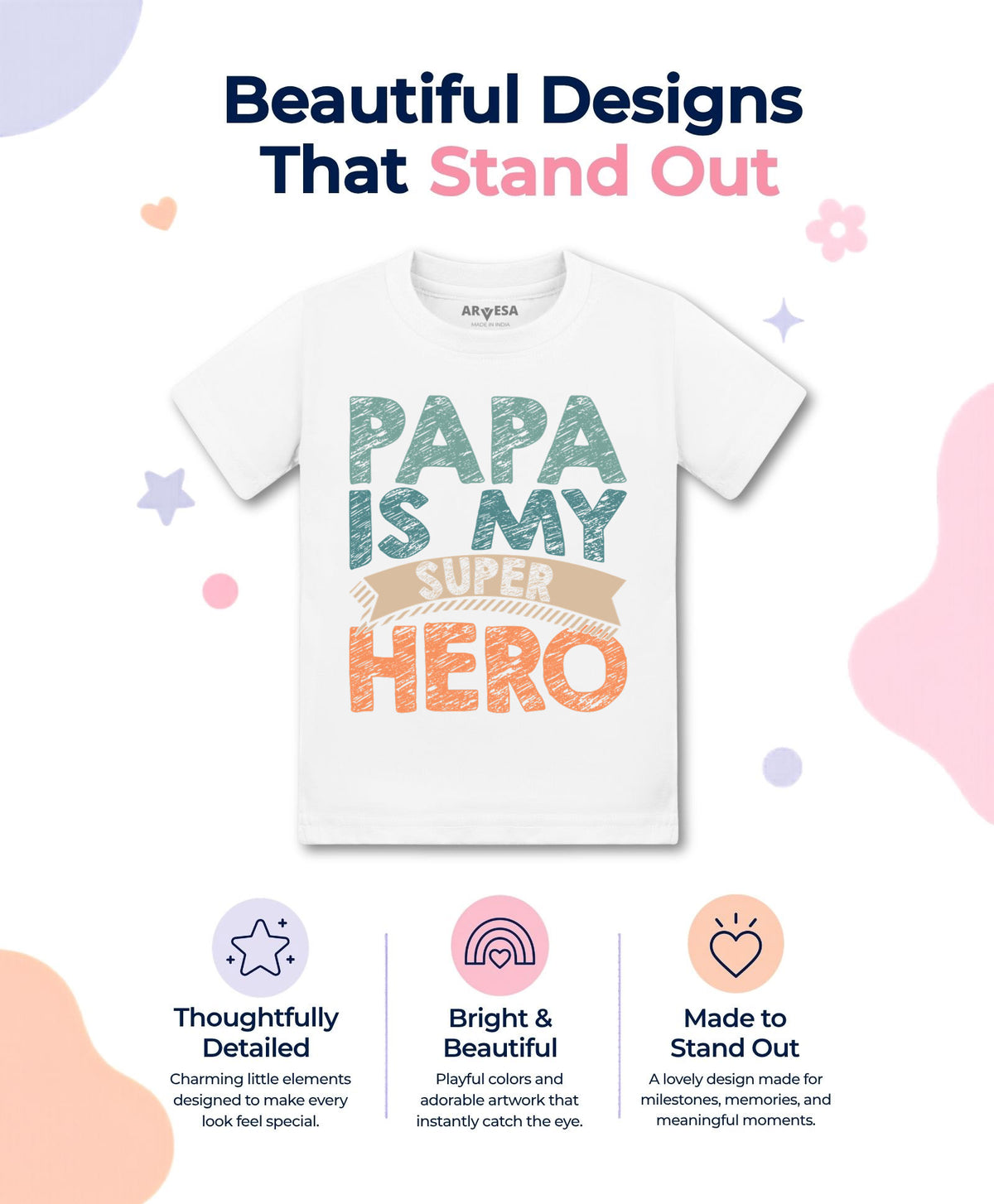 No | Papa Is My Super Hero Dad - T-shirt