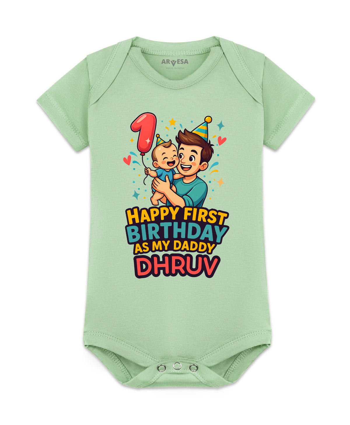 Yes | Happy First Birthday As My Daddy Dad Birthday - Romper