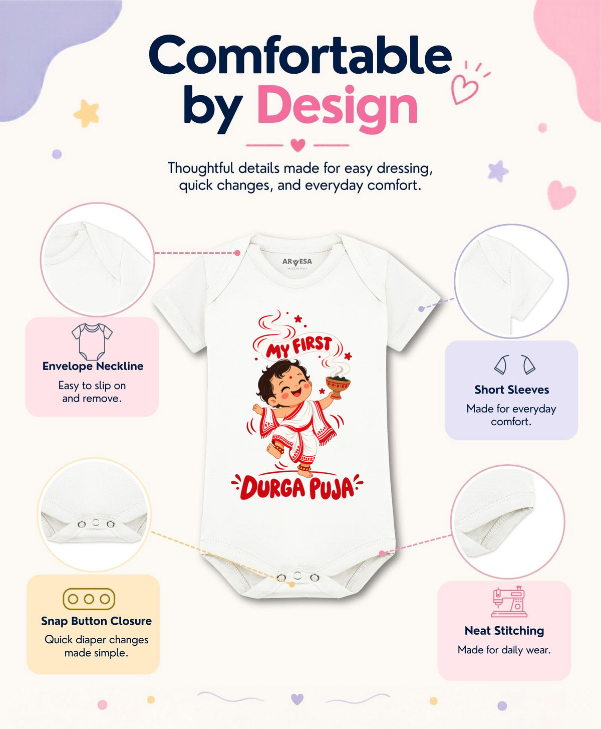 My First Durga Puja - Romper
