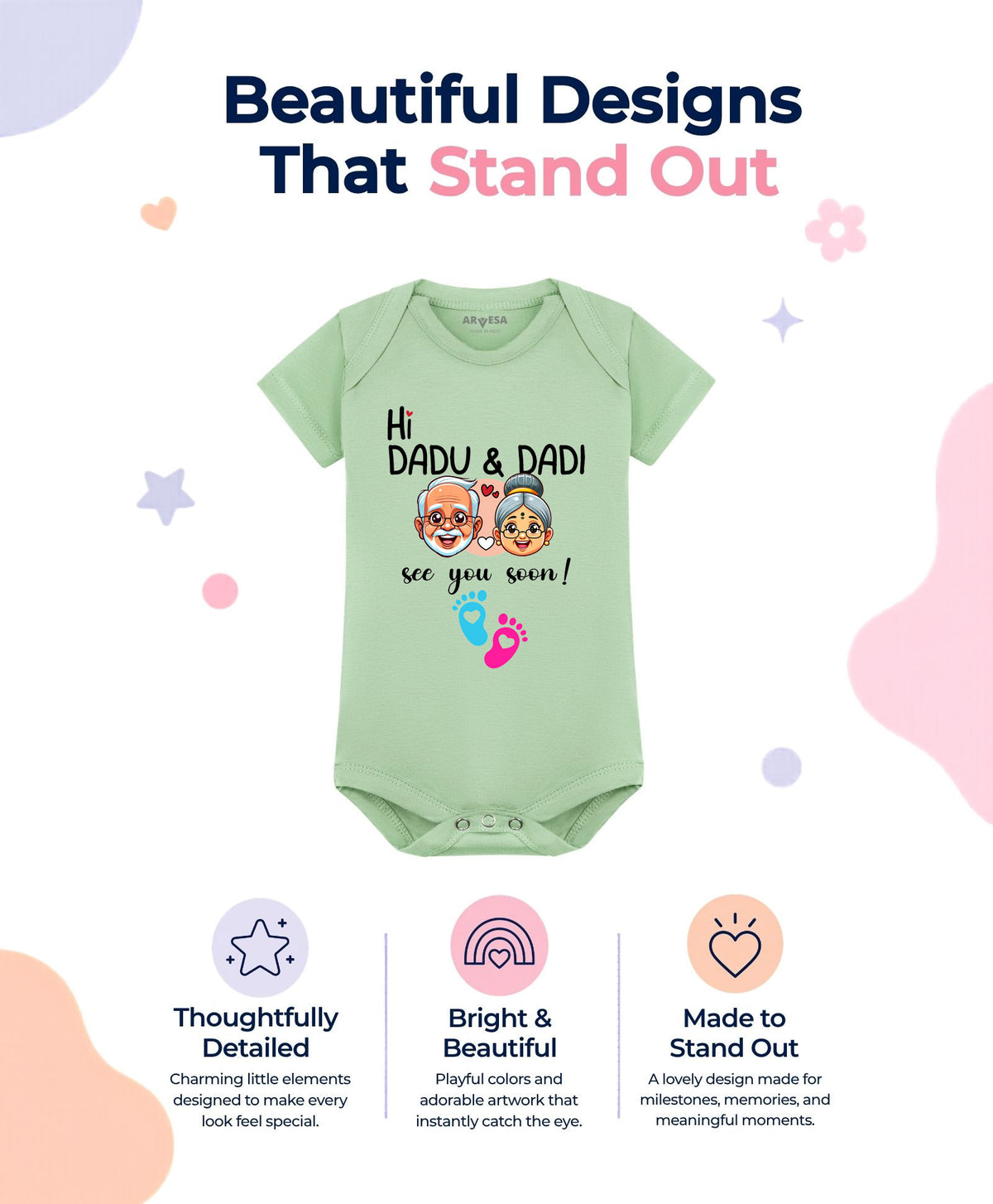 Hi Dadu & Dadi See You Soon Pregnancy Announcement - Romper