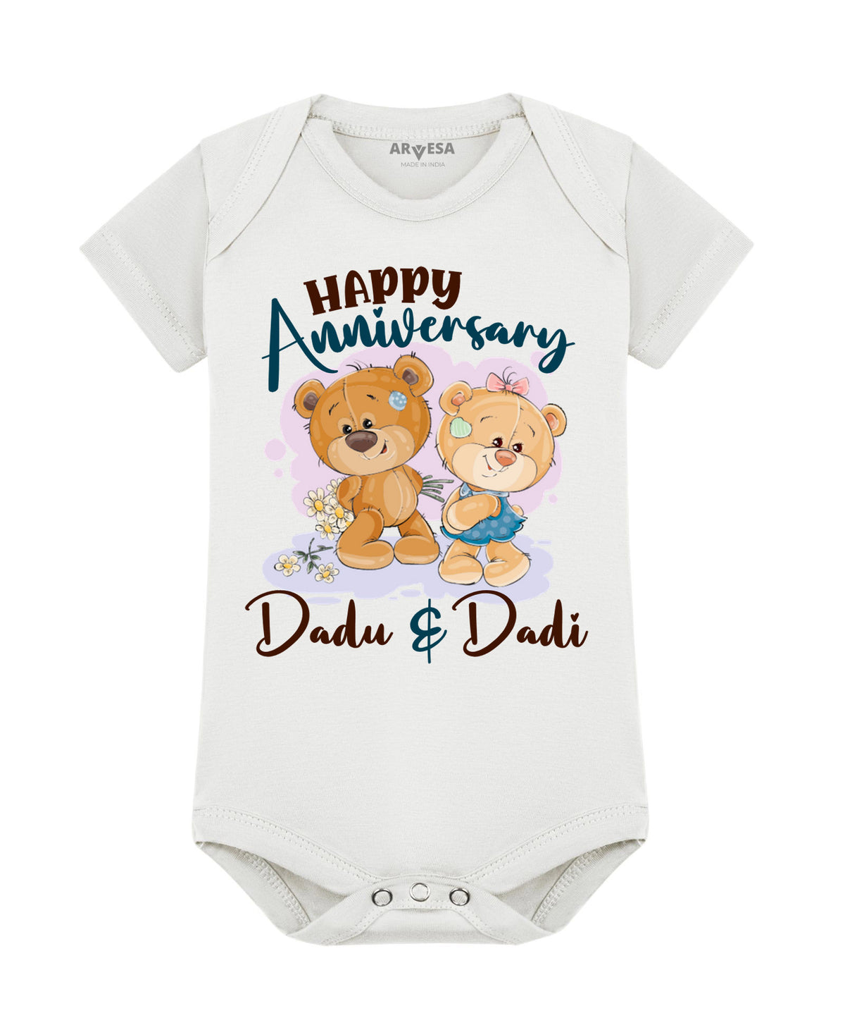 No | Happy Anniversay Dadu & Dadi Family Anniversary - Romper