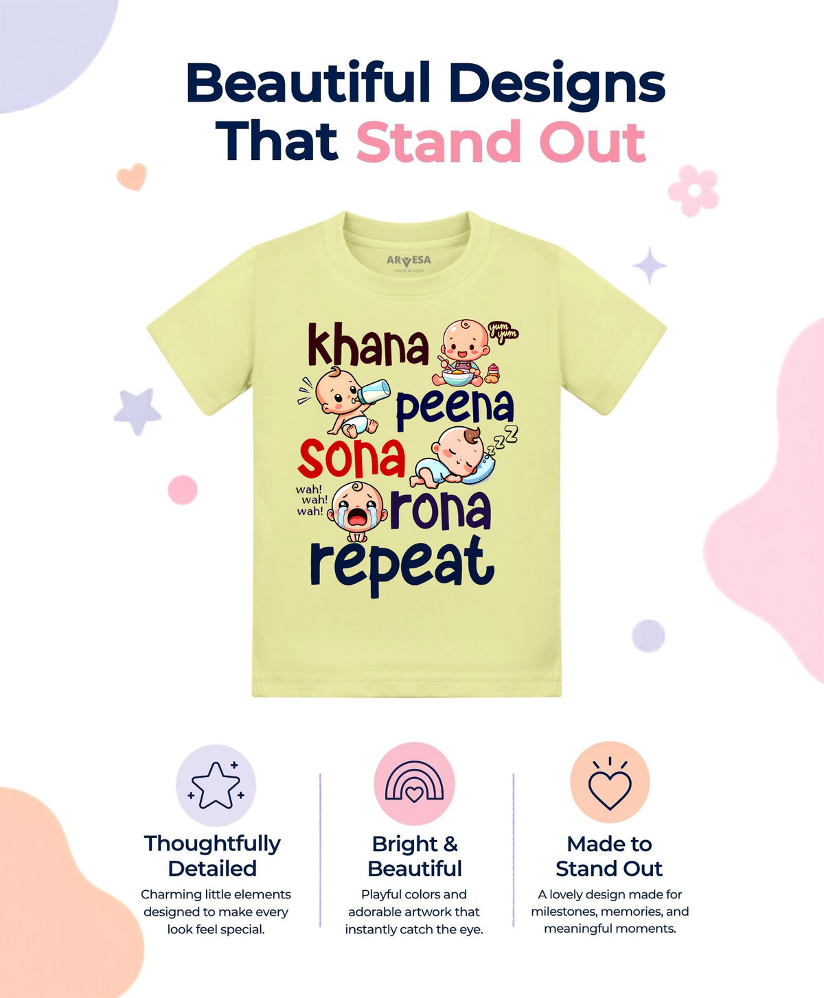 No | Khana Peena Sona Repeat Quirky - T-shirt