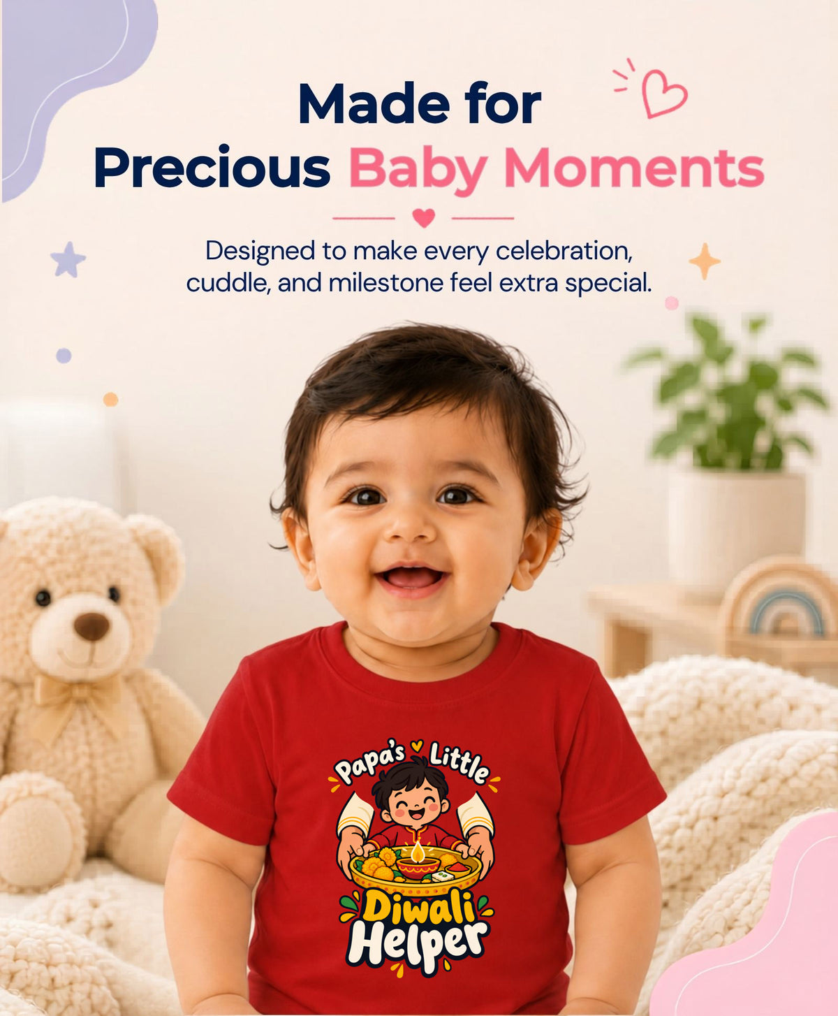 Papa's Little Diwali Helper - T-shirt