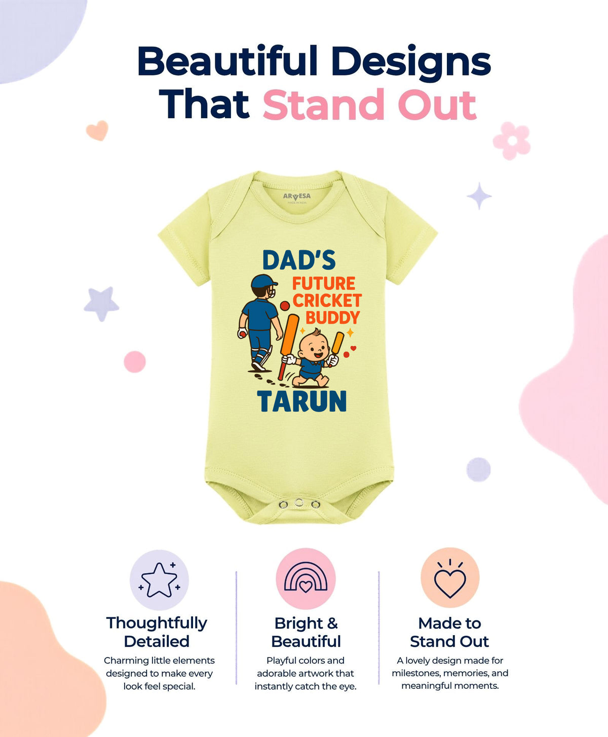 Yes | Dad's Future Cricket Buddy - Romper