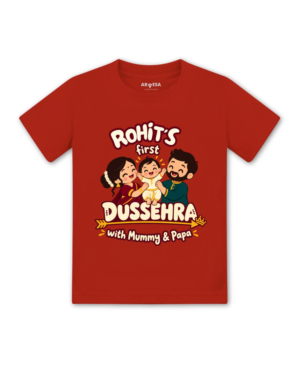 Yes | My First Dussehra with Mummy & Papa - T-shirt