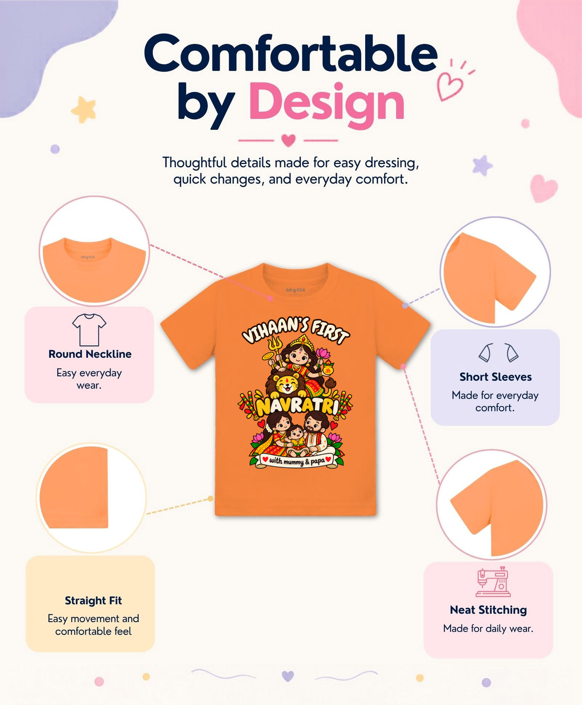 Yes | My First Navratri with Mummy & Papa - T-shirt