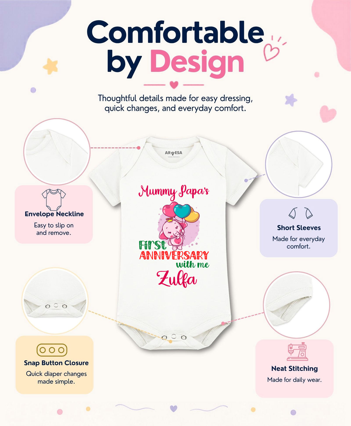 Yes | Mummy Papa First Anniversary With Me Mom Dad Anniversary - Romper