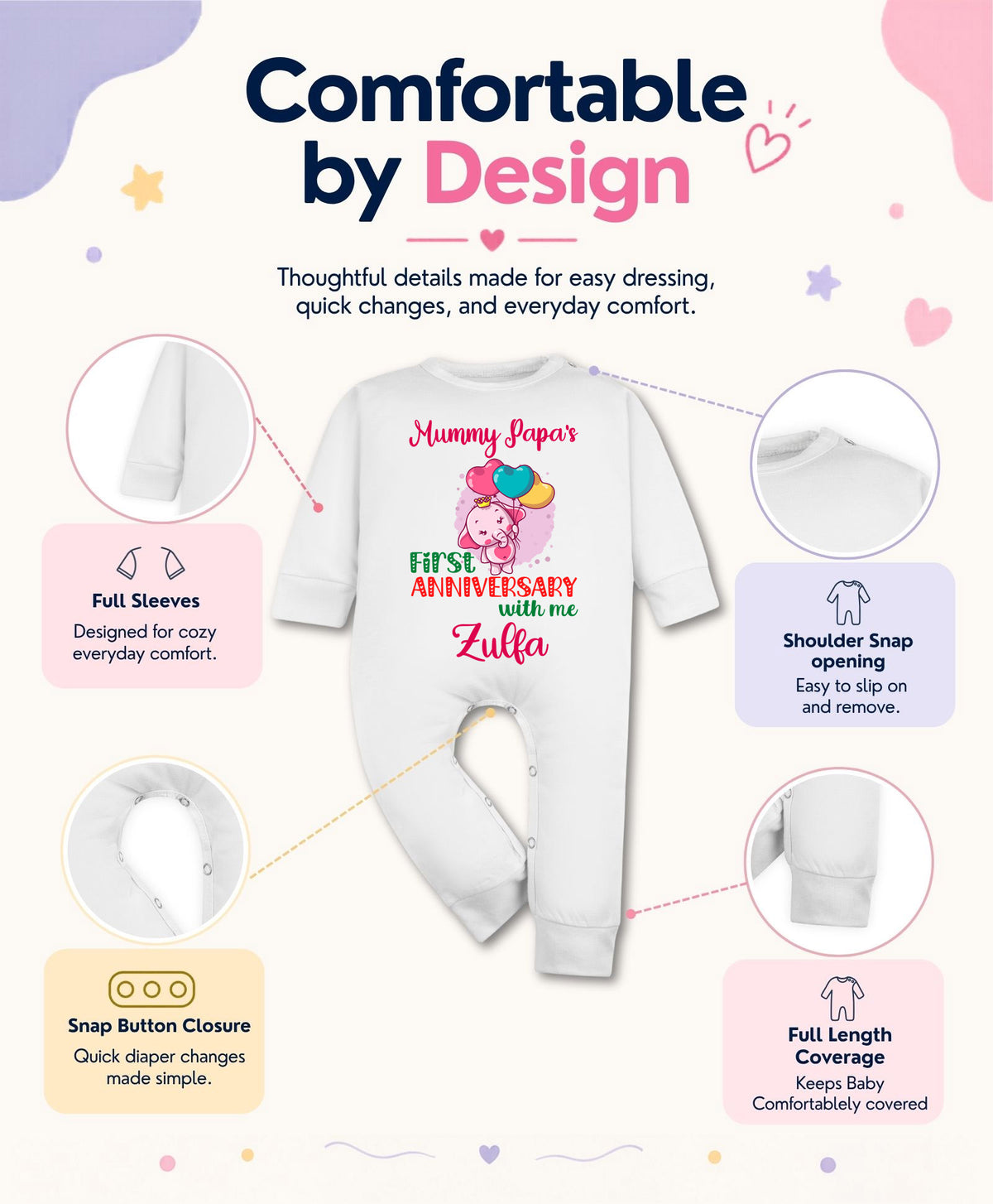 Yes | Mummy Papa First Anniversary With Me Mom Dad - Jumpsuit