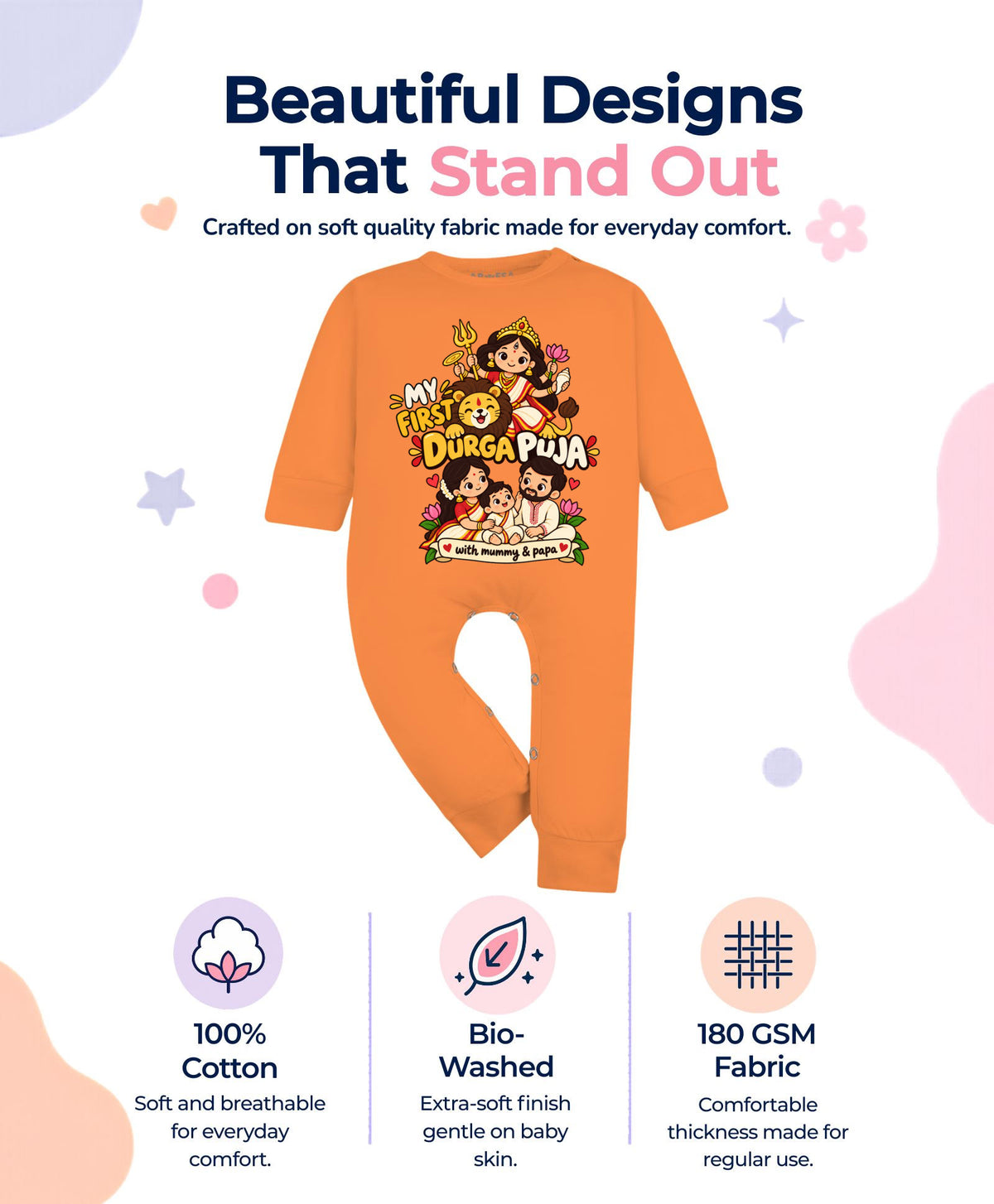 No | My First Durga Puja with Mummy & Papa - Jumpsuit