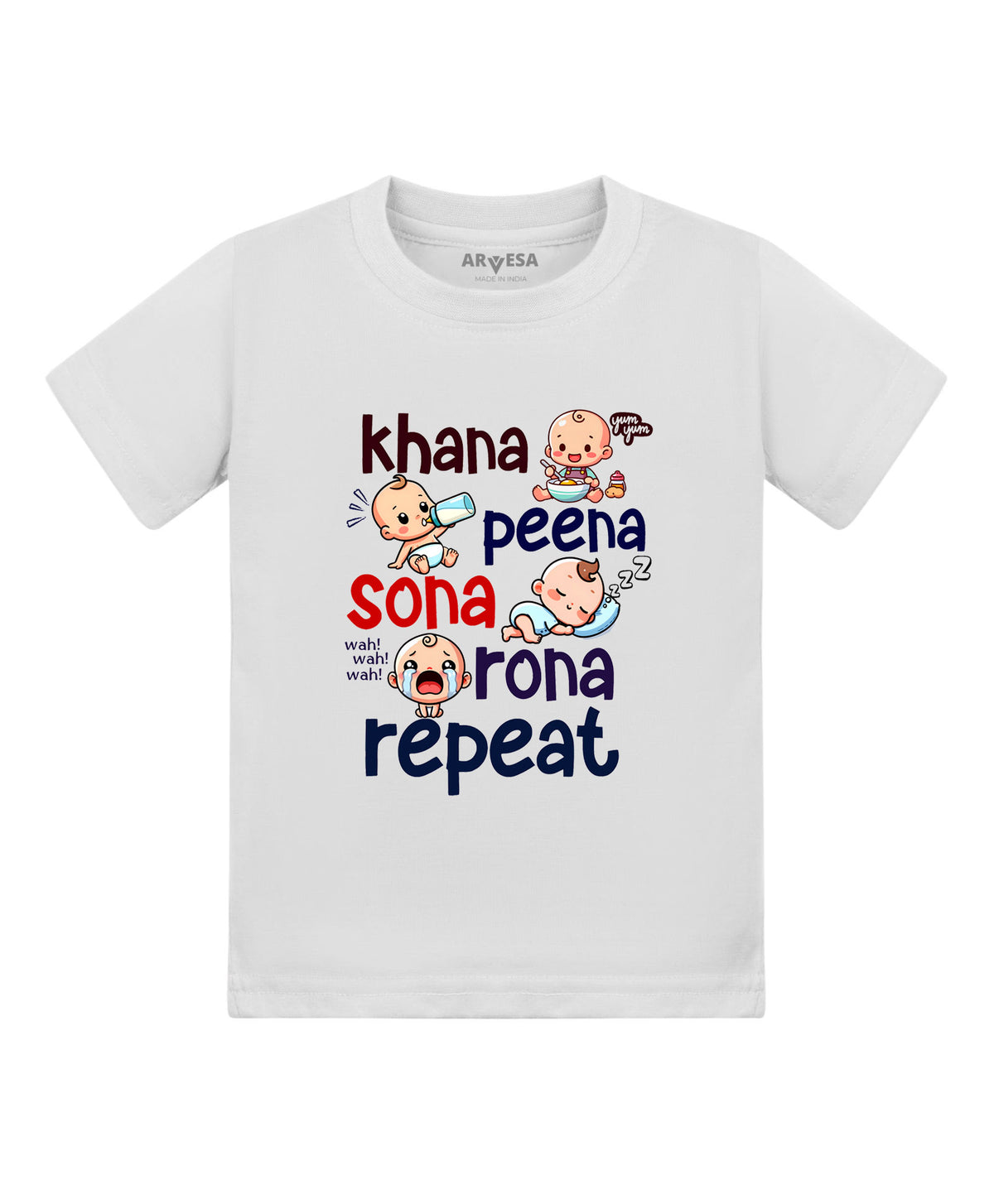 No | Khana Peena Sona Repeat Quirky - T-shirt