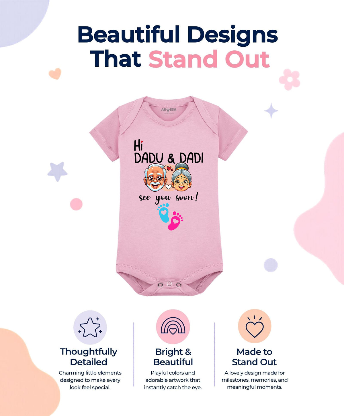 Hi Dadu & Dadi See You Soon Pregnancy Announcement - Romper