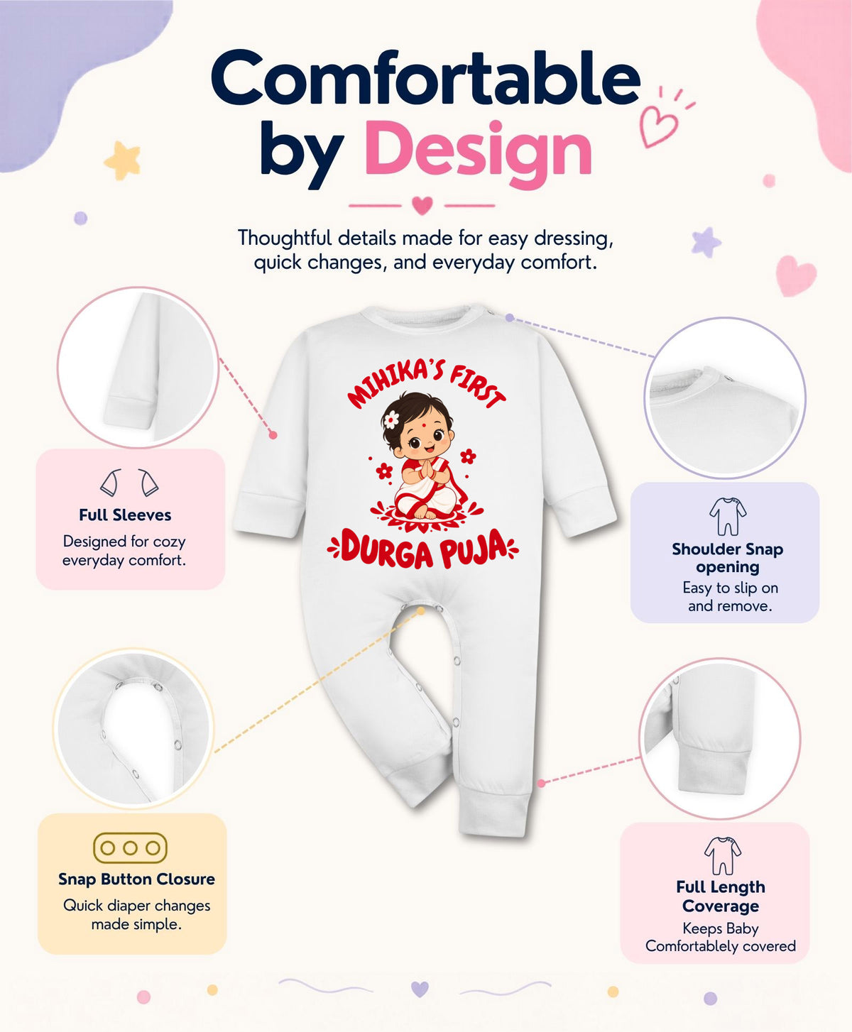 Yes | My First Durga Puja - Jumpsuit