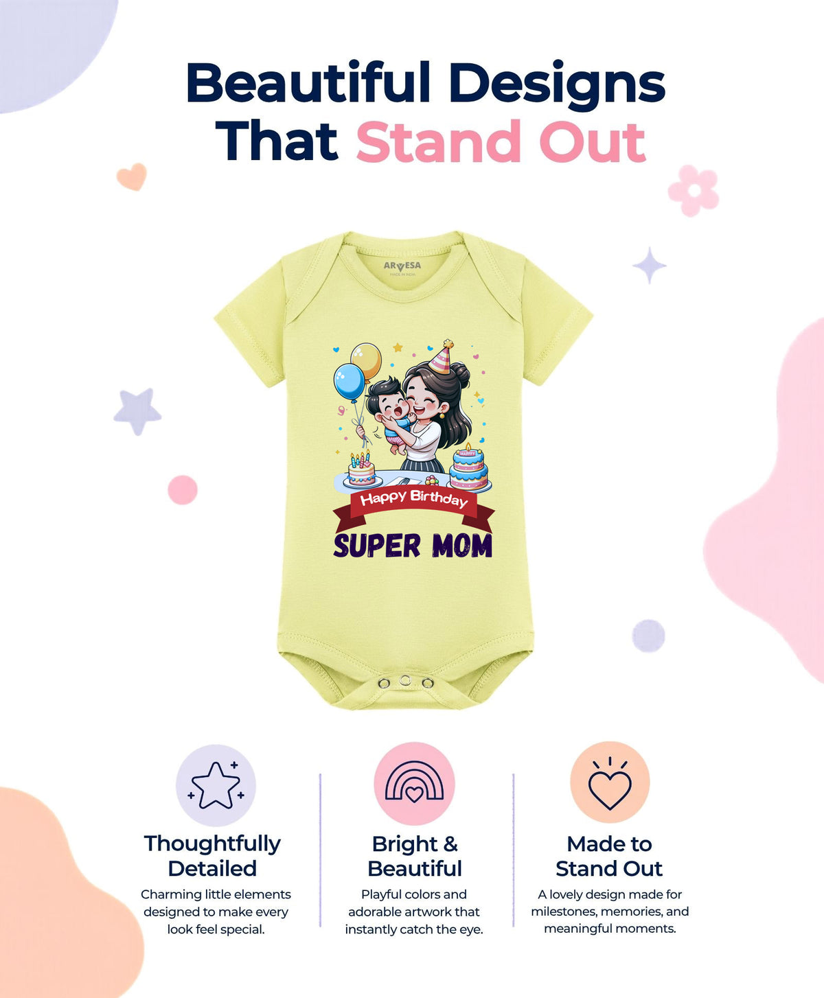 No | Happy Birthday Super Mom Mom Birthday - Romper