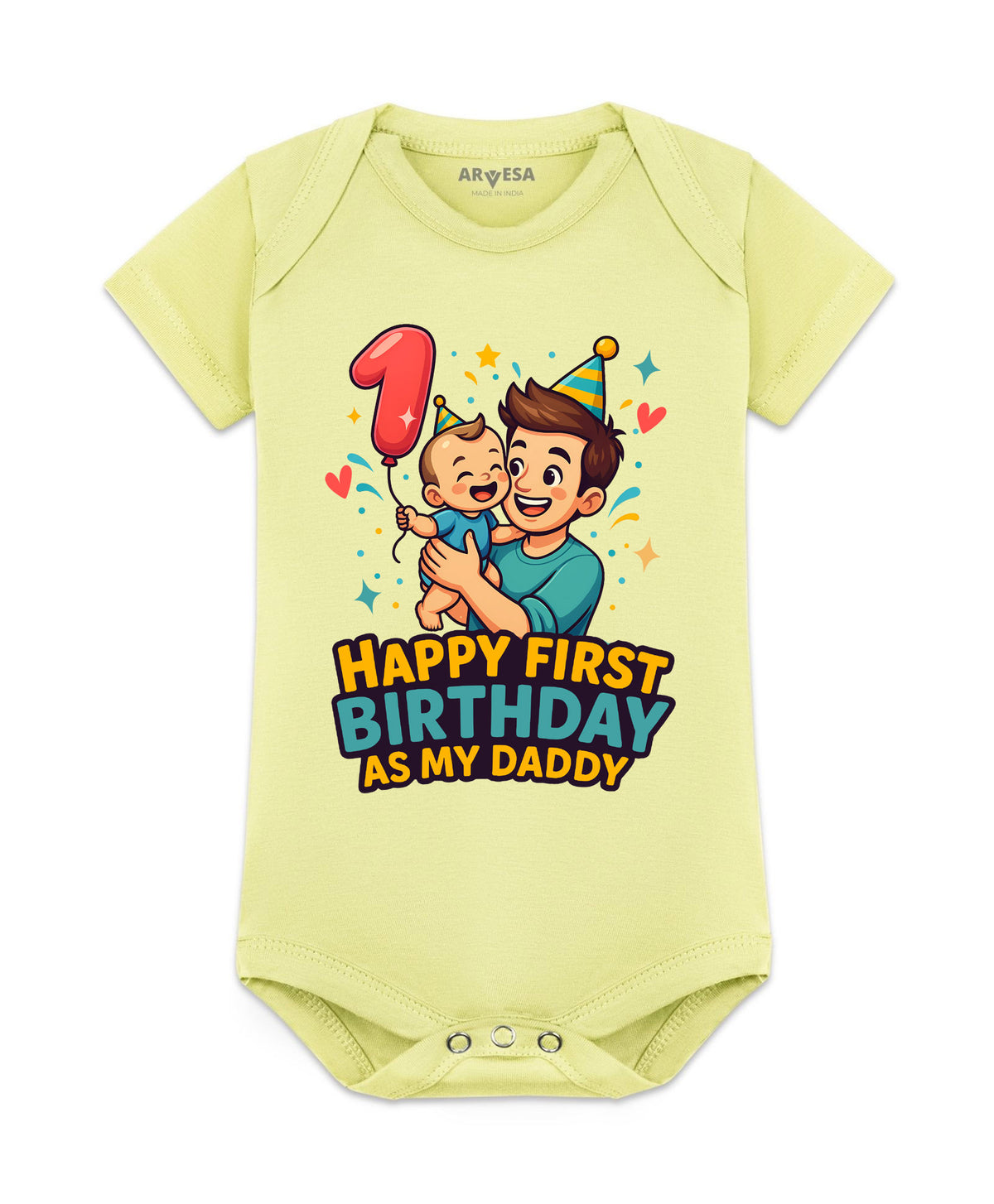 No | Happy First Birthday As My Daddy Dad Birthday - Romper