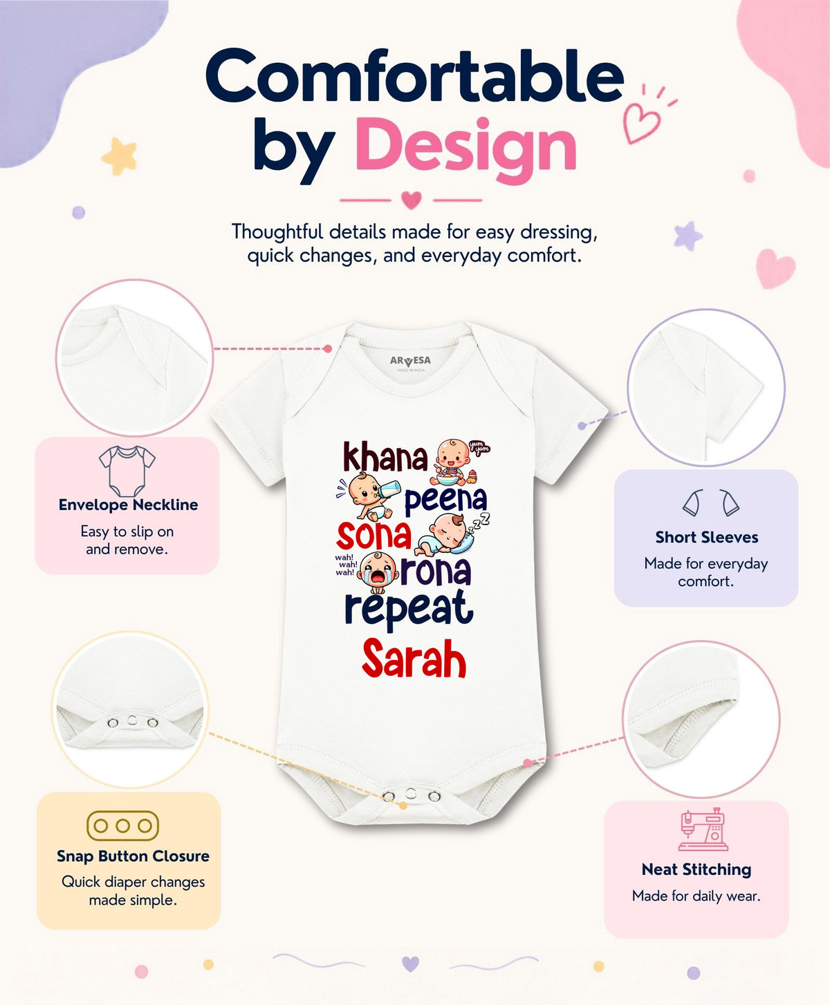 Yes | Khana Peena Sona Repeat Quirky - Romper