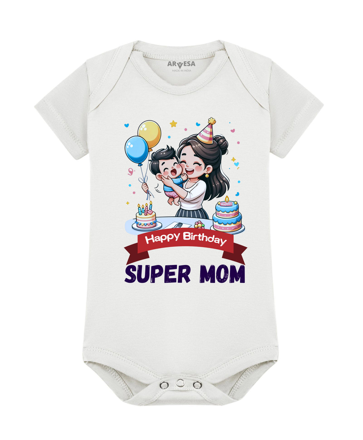 No | Happy Birthday Super Mom Mom Birthday - Romper