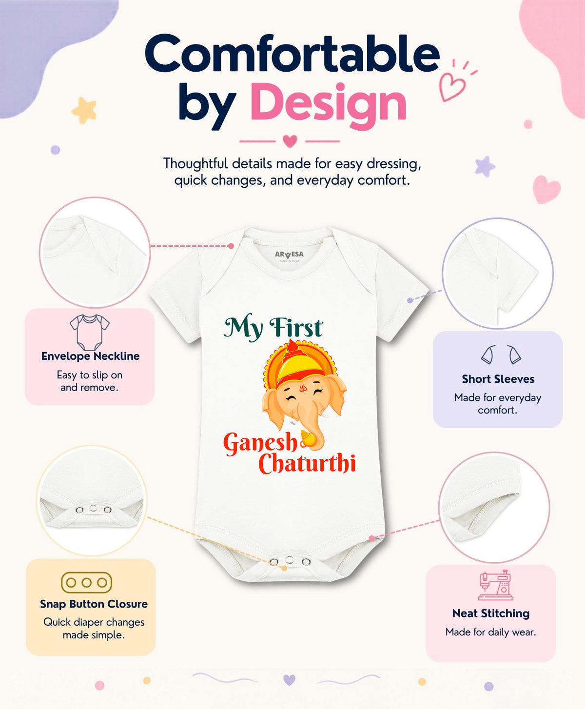 No | My First Ganesh Chaturthi - Romper