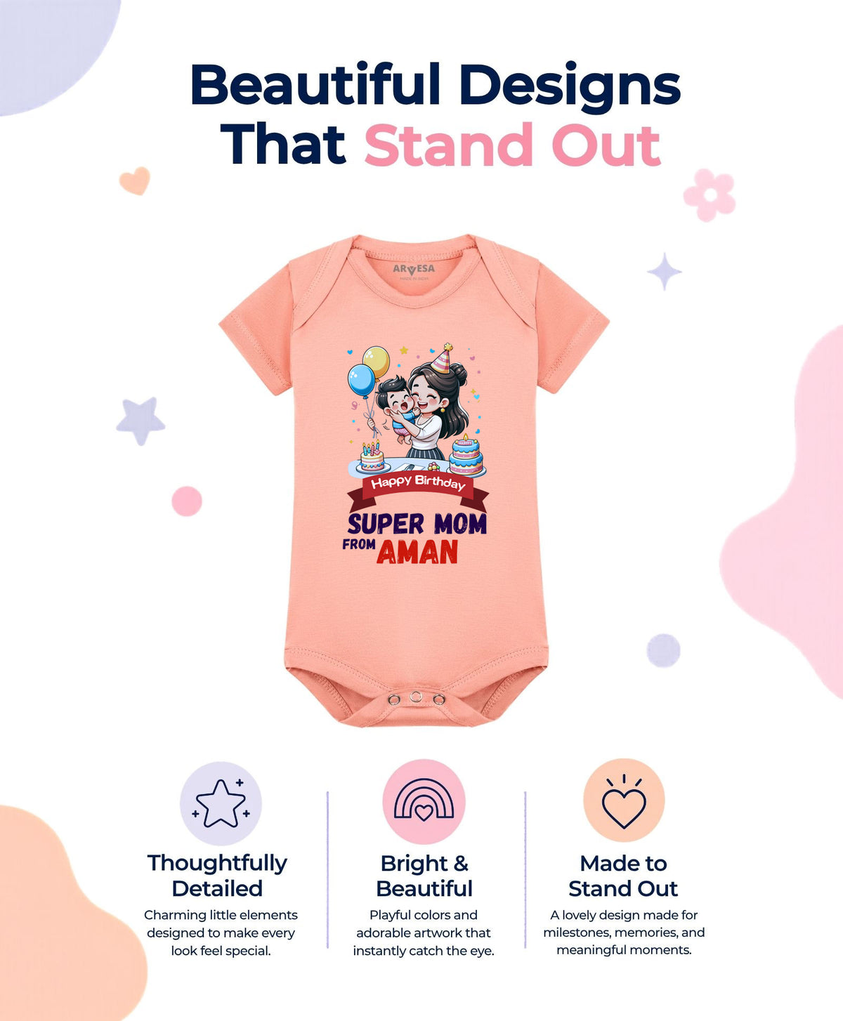 Yes | Happy Birthday Super Mom Mom Birthday - Romper