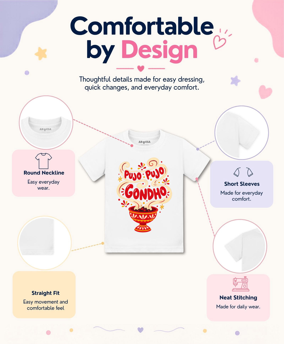 Pujo Pujo Gondho Durga Puja - T-shirt