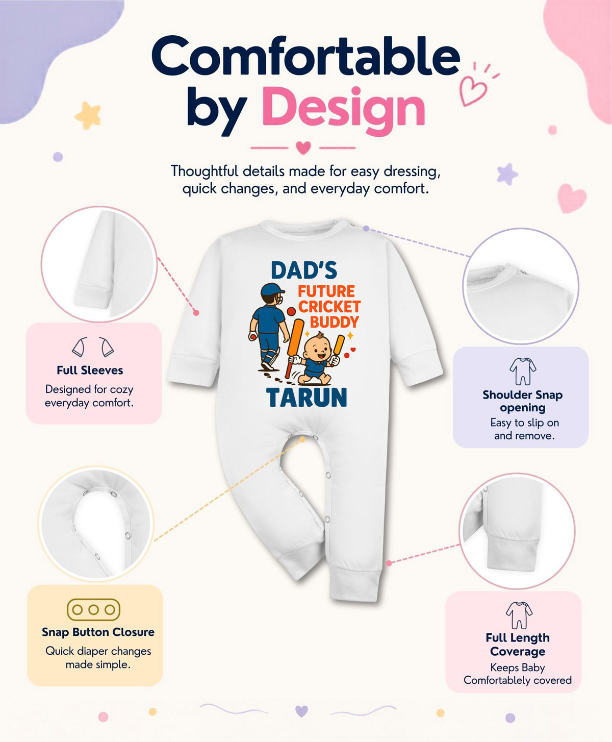 Yes | Dad's Future Cricket Buddy - Jumpsuit