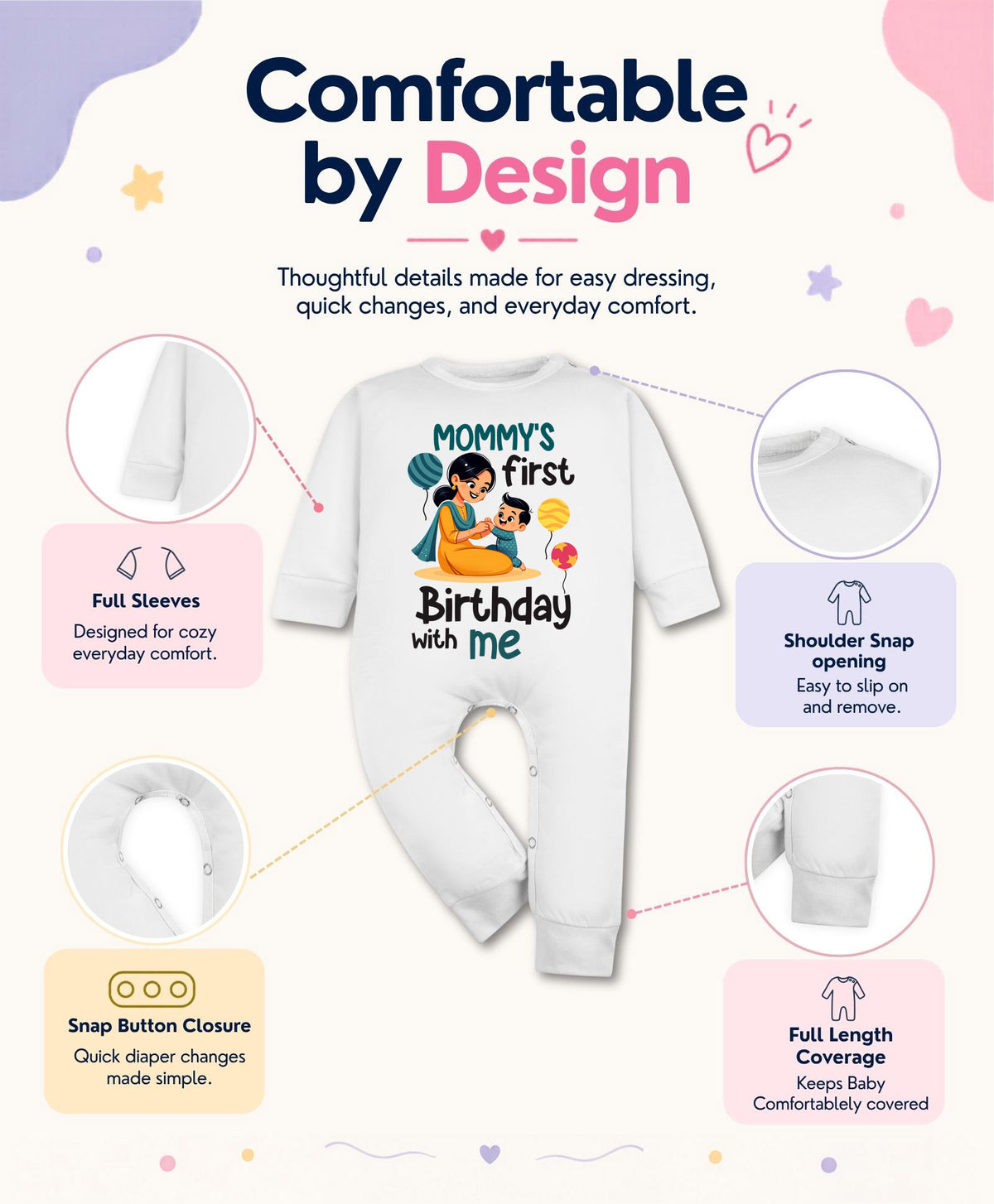 No | Mommy First Birthday With Me Mom Birthday - Jumpsuit