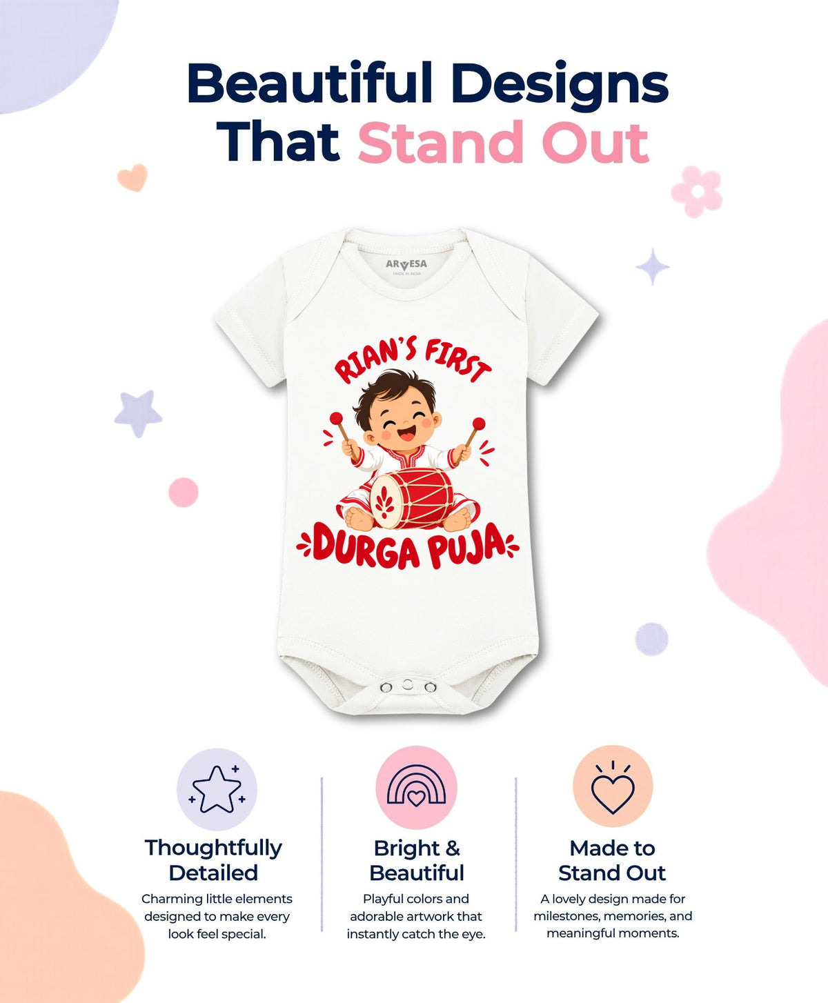 Yes | My First Durga Puja - Romper