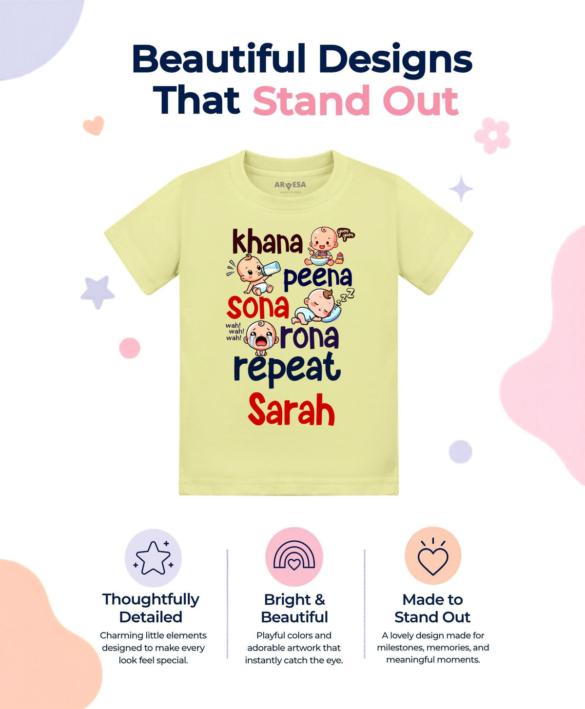 Yes | Khana Peena Sona Repeat Quirky - T-shirt